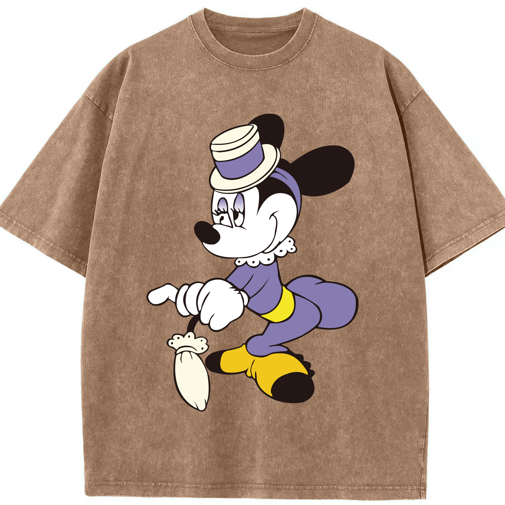 （画像用） ミッキーマウス Mickey Mouse 綿100% ヴィンテージ風 半袖Tシャツ（フロントプリント）
