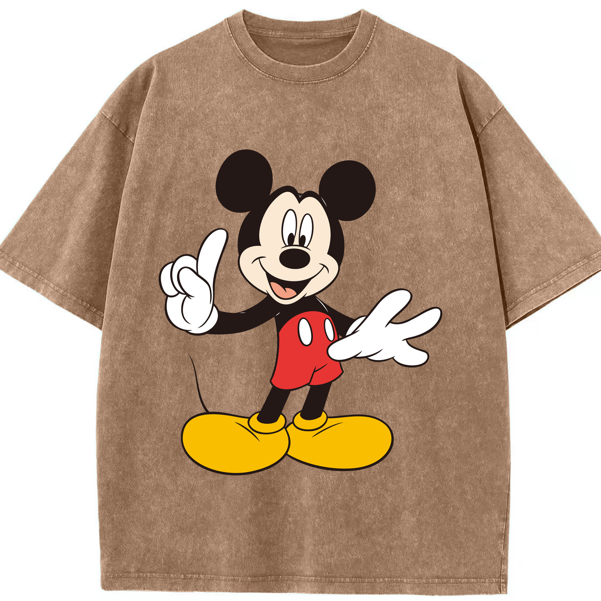 （画像用） ミッキーマウス Mickey Mouse 綿100% ヴィンテージ風 半袖Tシャツ（フロントプリント）