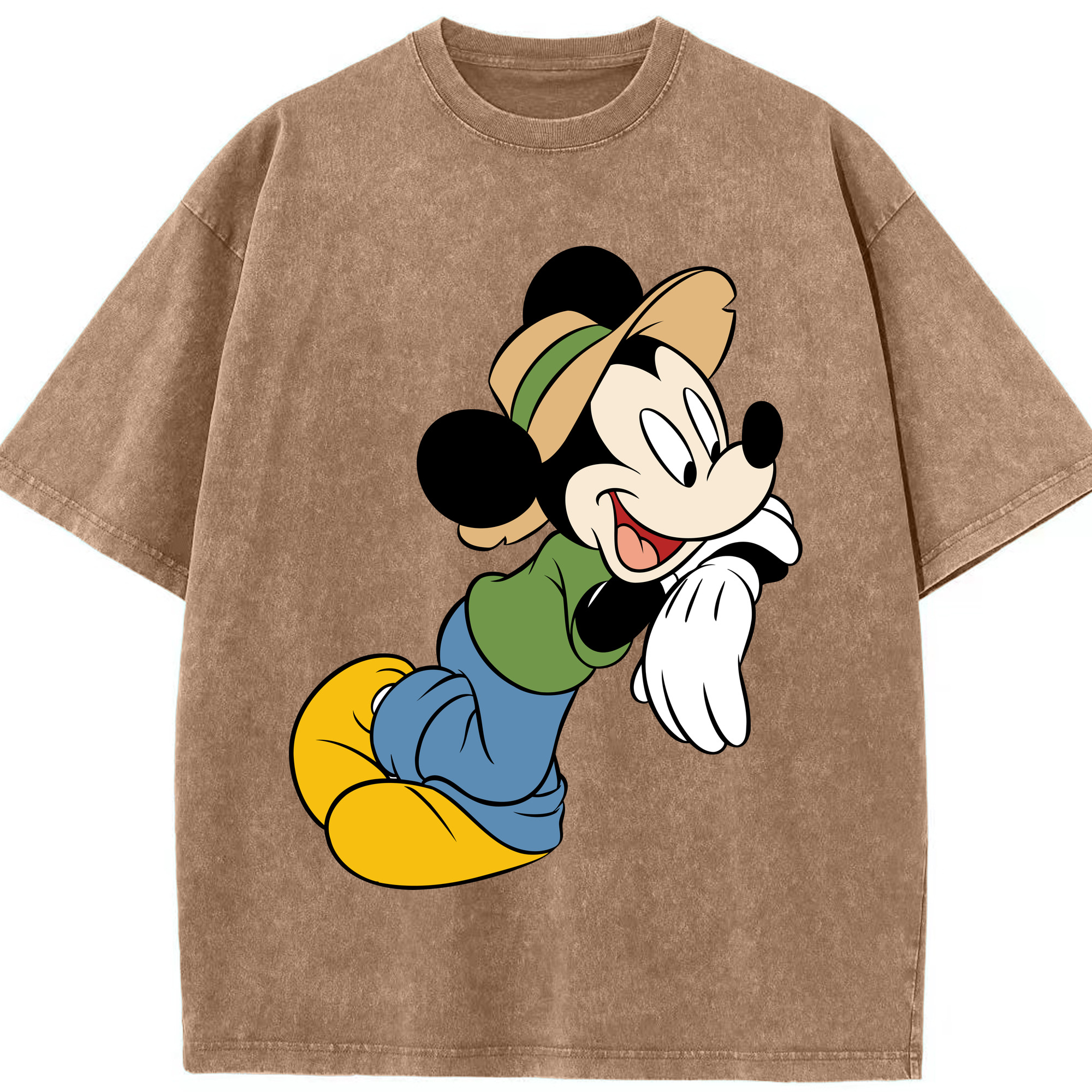 （画像用） ミッキーマウス Mickey Mouse 綿100% ヴィンテージ風 半袖Tシャツ（フロントプリント）