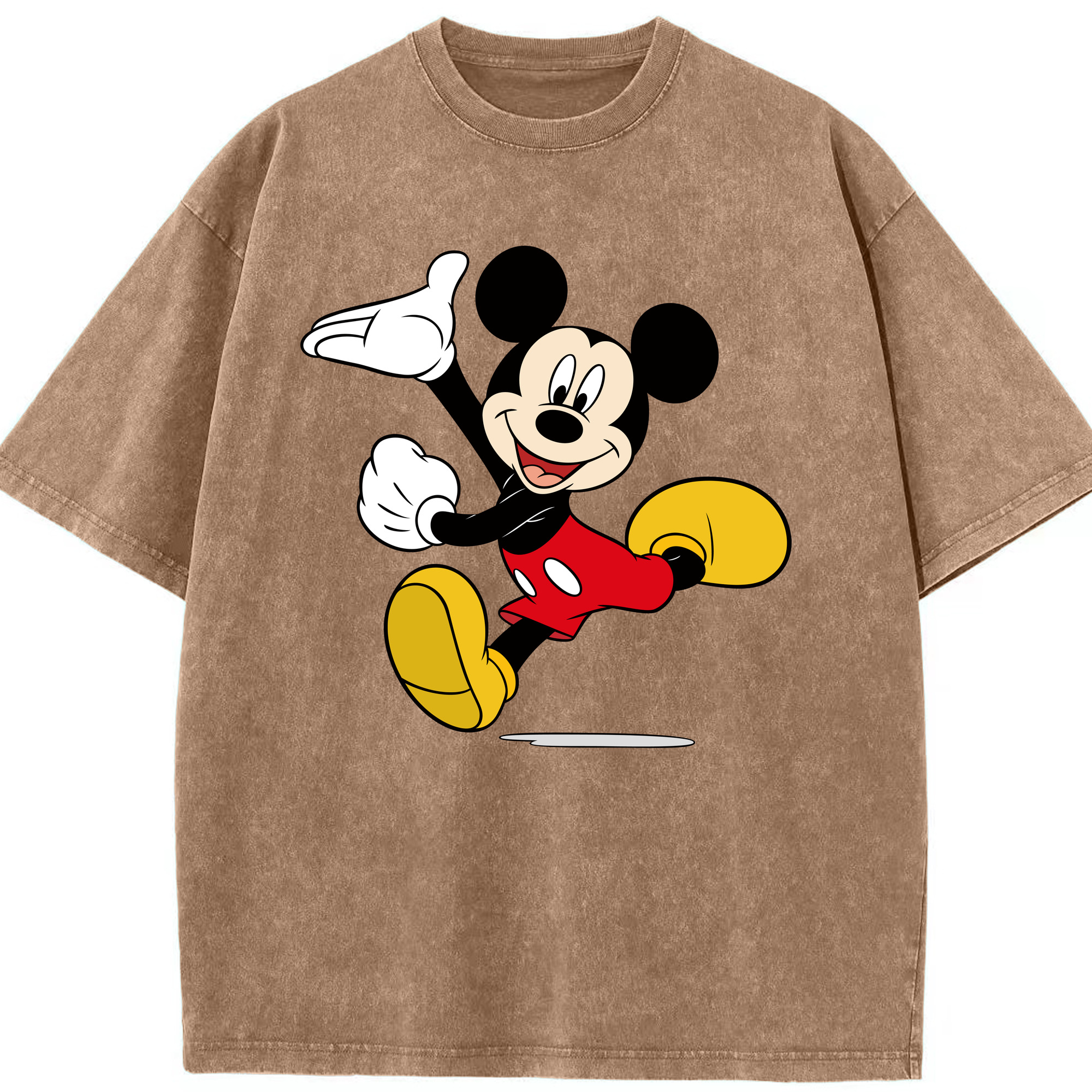 （画像用） ミッキーマウス Mickey Mouse 綿100% ヴィンテージ風 半袖Tシャツ（フロントプリント）