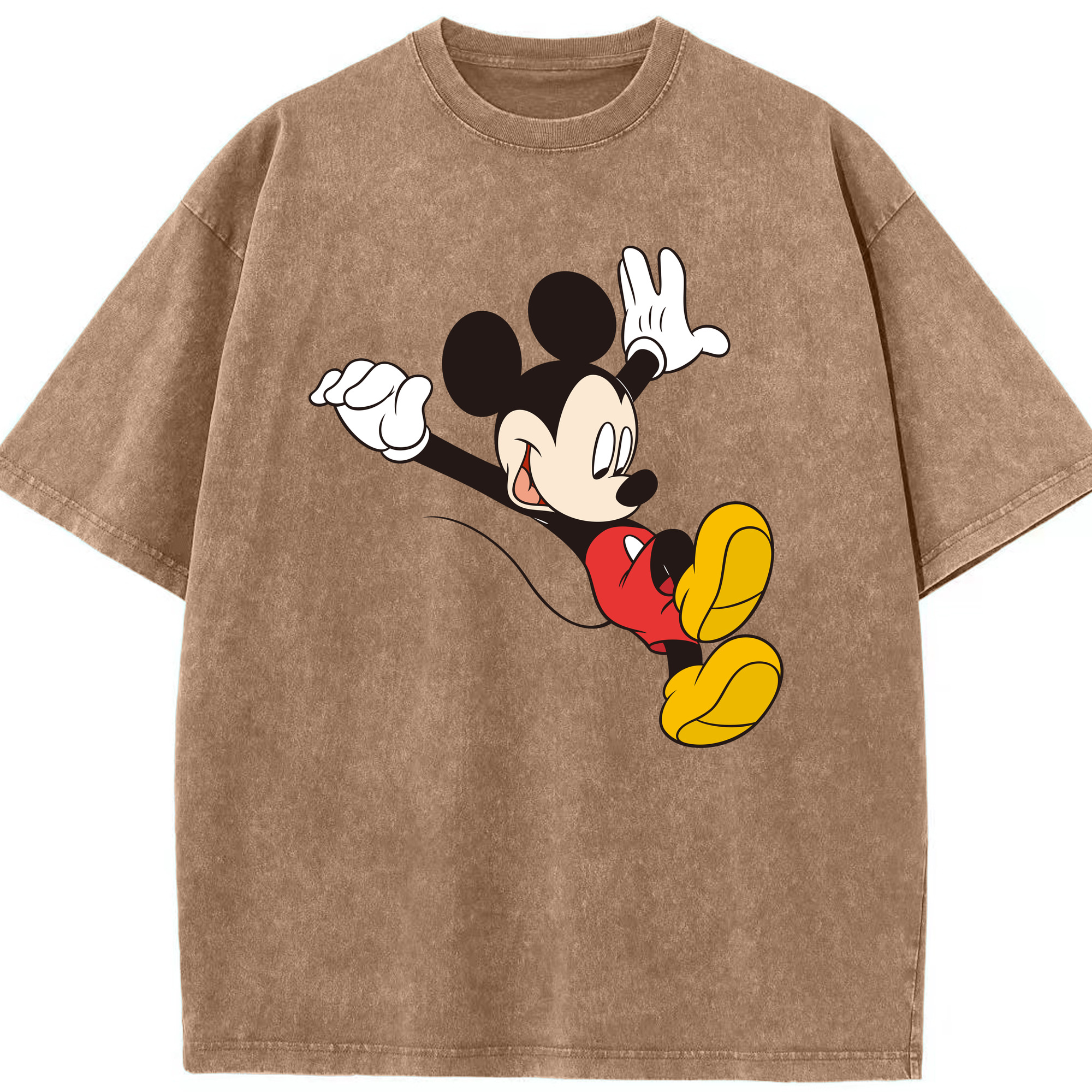 （画像用） ミッキーマウス Mickey Mouse 綿100% ヴィンテージ風 半袖Tシャツ（フロントプリント）