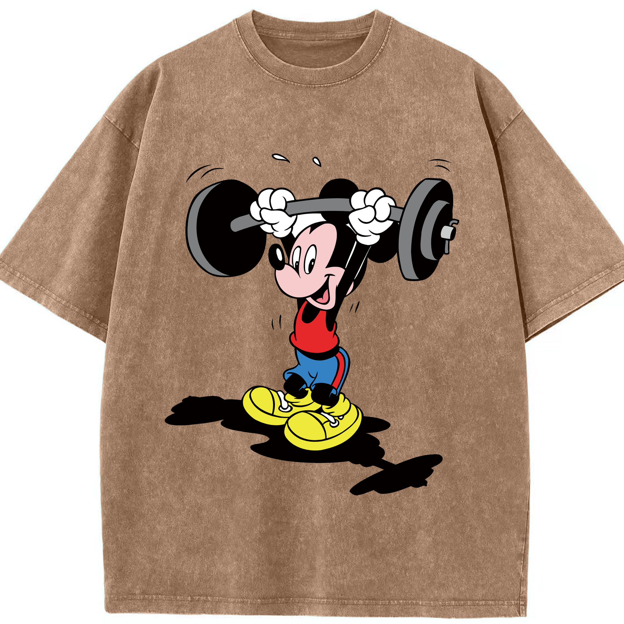 （画像用） ミッキーマウス Mickey Mouse 綿100% ヴィンテージ風 半袖Tシャツ（フロントプリント）