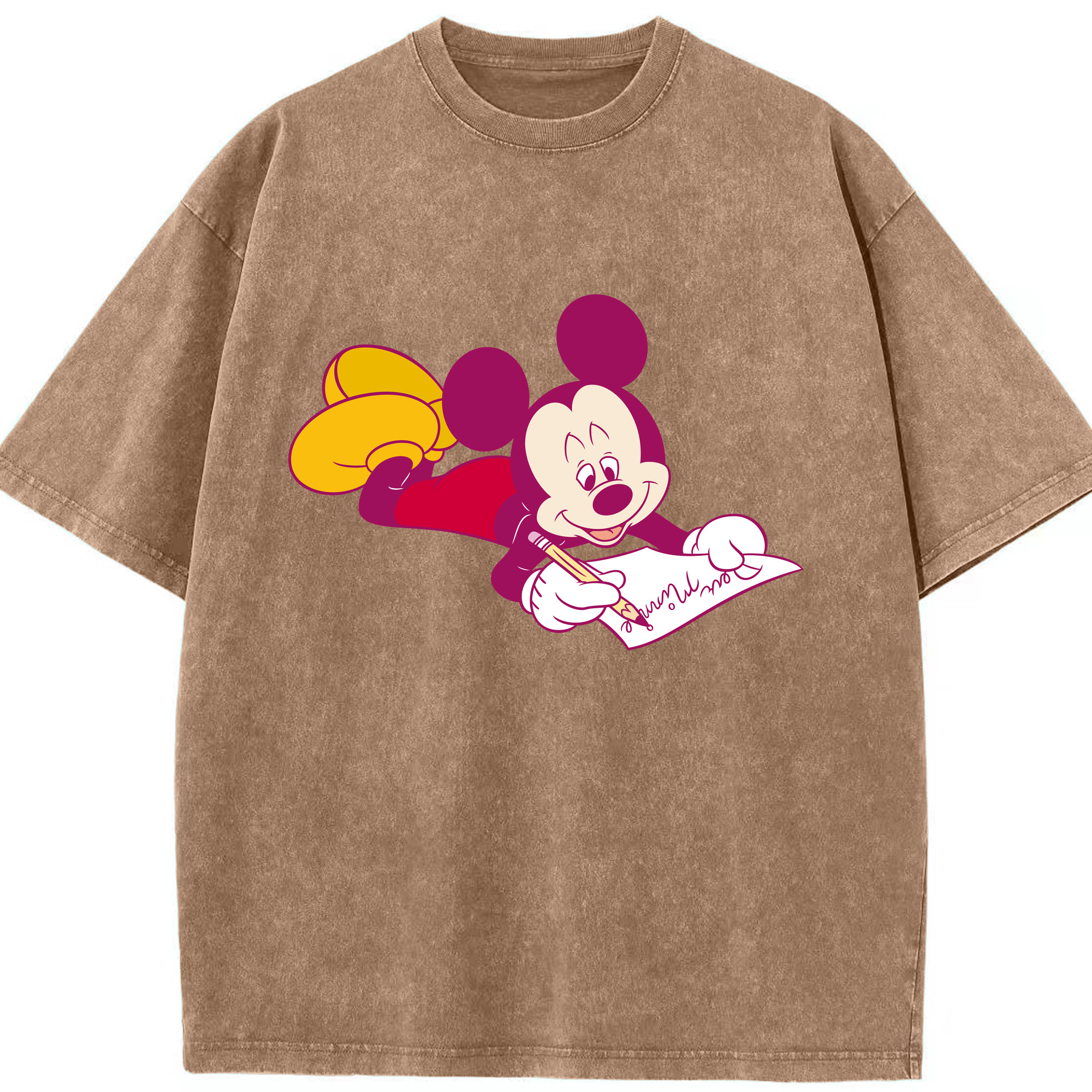 （画像用） ミッキーマウス Mickey Mouse 綿100% ヴィンテージ風 半袖Tシャツ（フロントプリント）