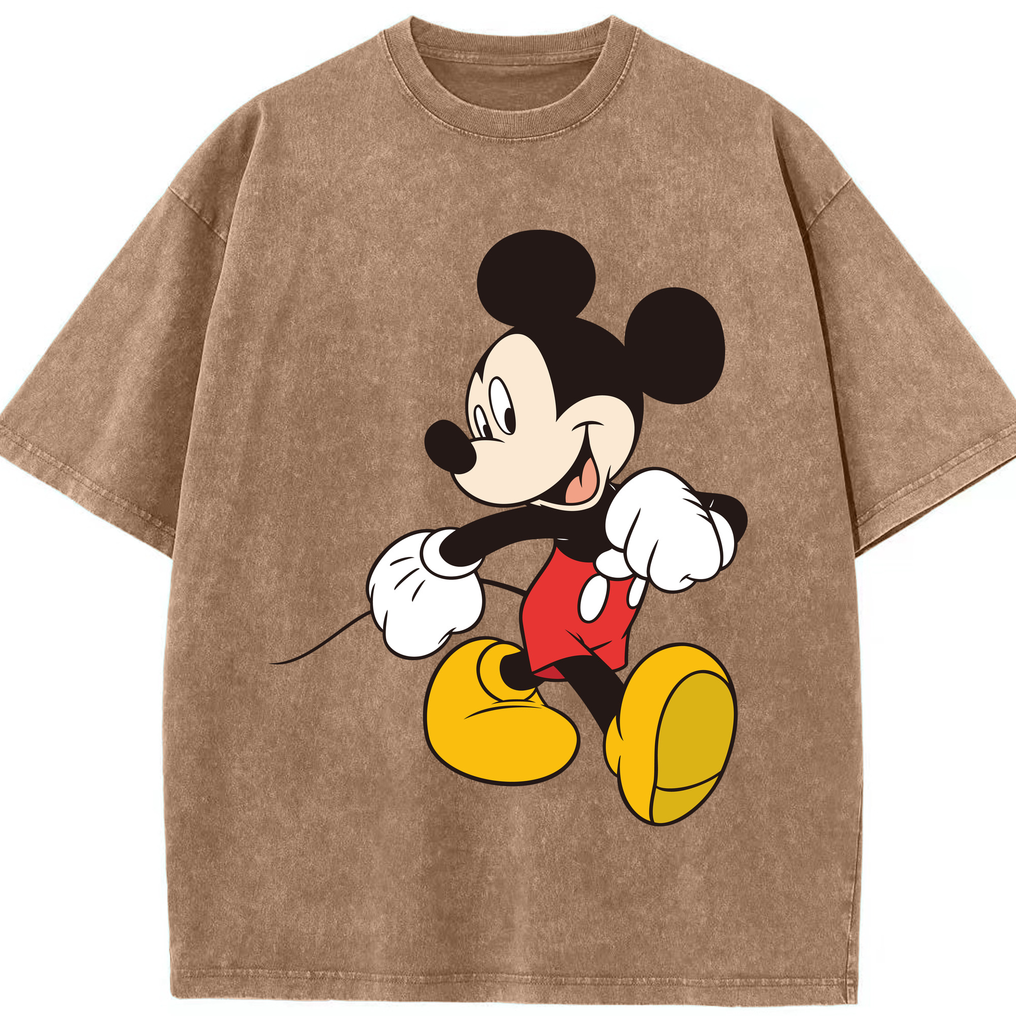 （画像用） ミッキーマウス Mickey Mouse 綿100% ヴィンテージ風 半袖Tシャツ（フロントプリント）