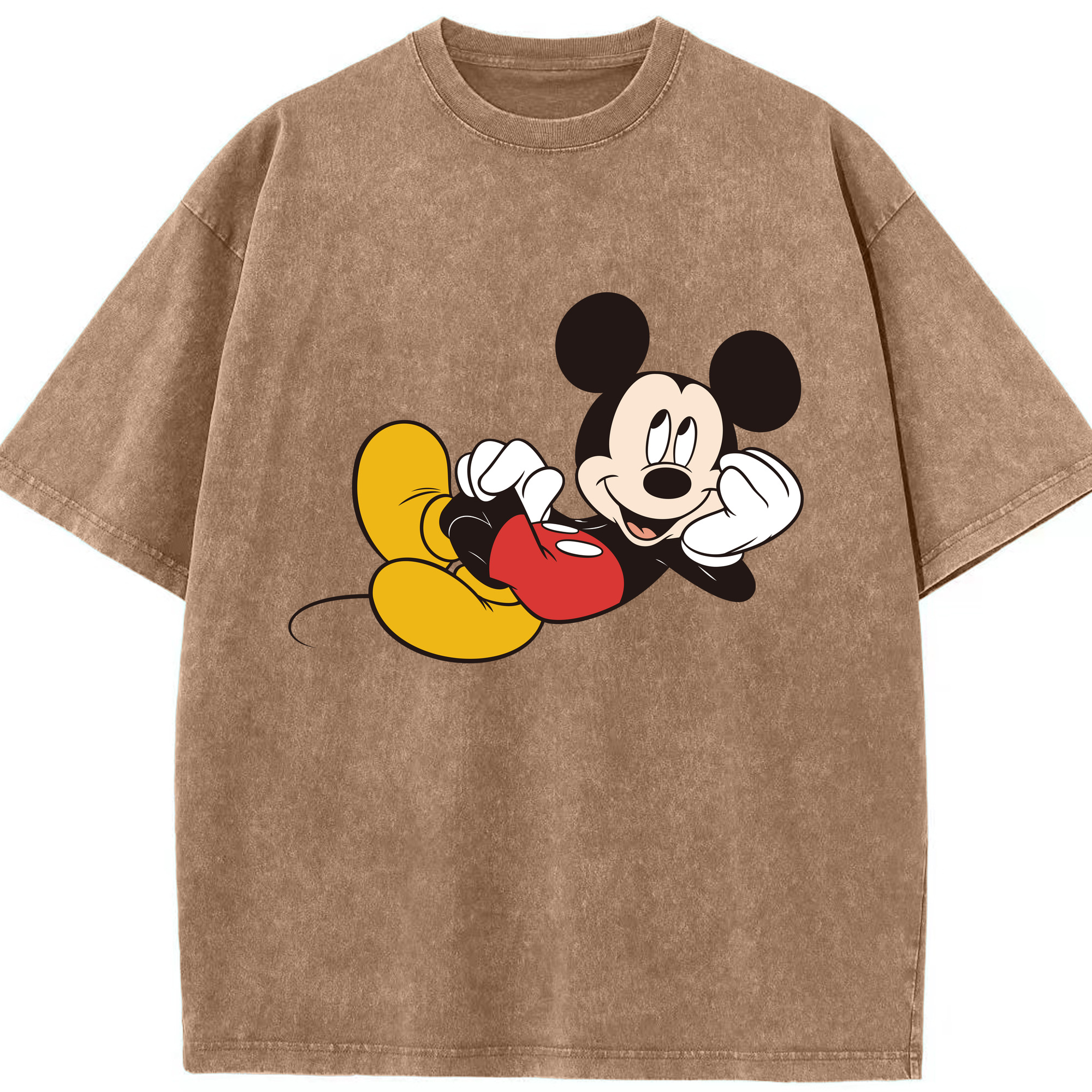 （画像用） ミッキーマウス Mickey Mouse 綿100% ヴィンテージ風 半袖Tシャツ（フロントプリント）