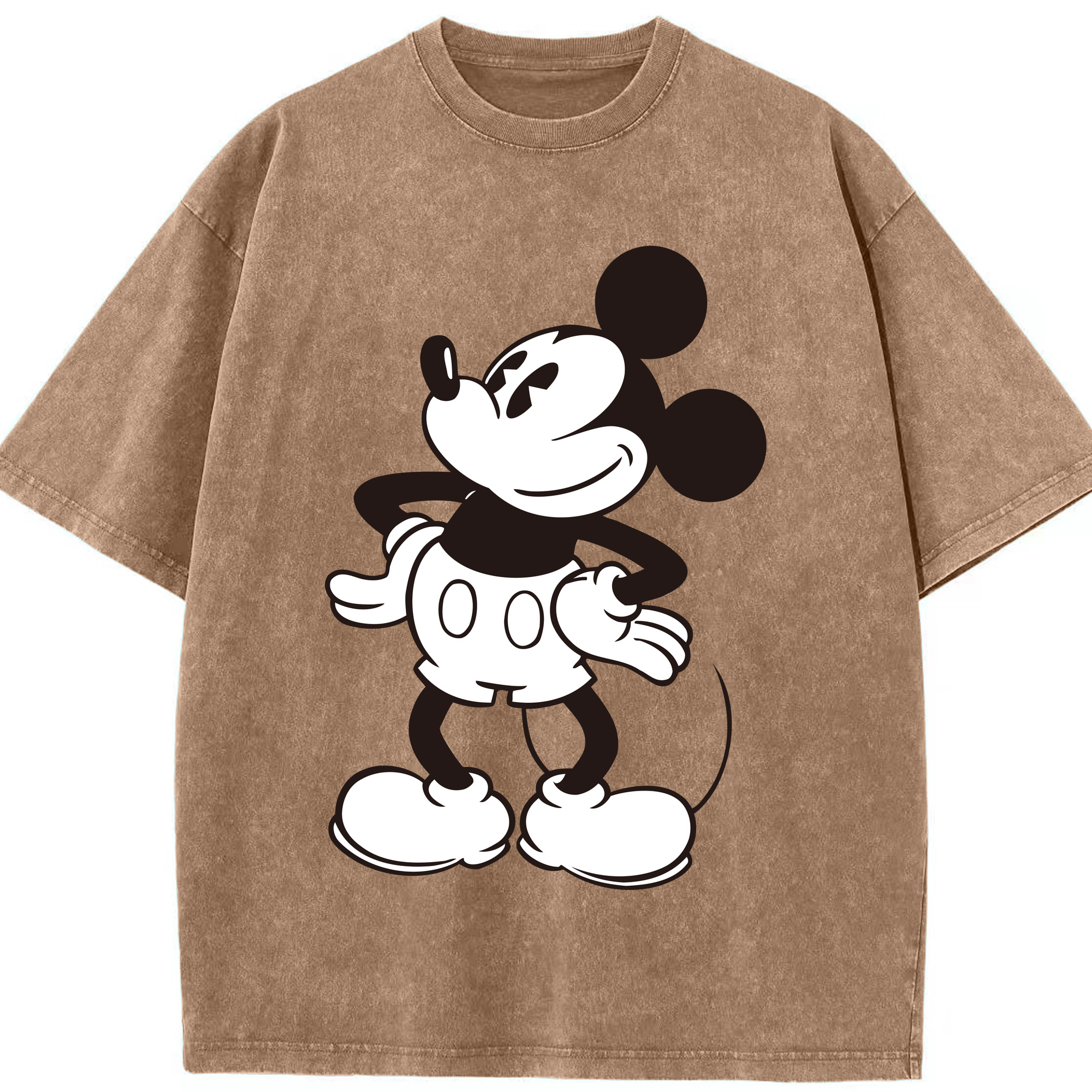 （画像用） ミッキーマウス Mickey Mouse 綿100% ヴィンテージ風 半袖Tシャツ（フロントプリント）