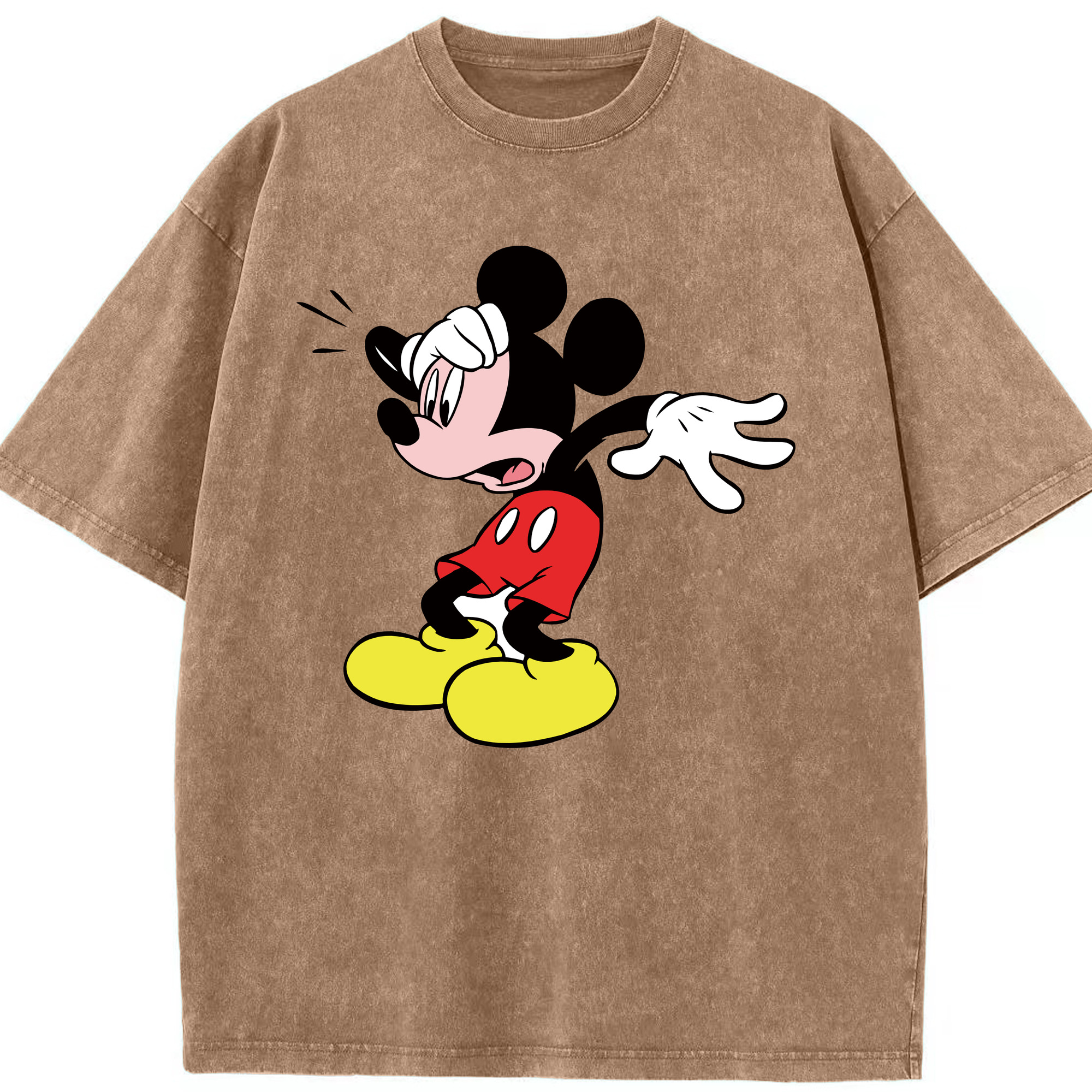 （画像用） ミッキーマウス Mickey Mouse 綿100% ヴィンテージ風 半袖Tシャツ（フロントプリント）