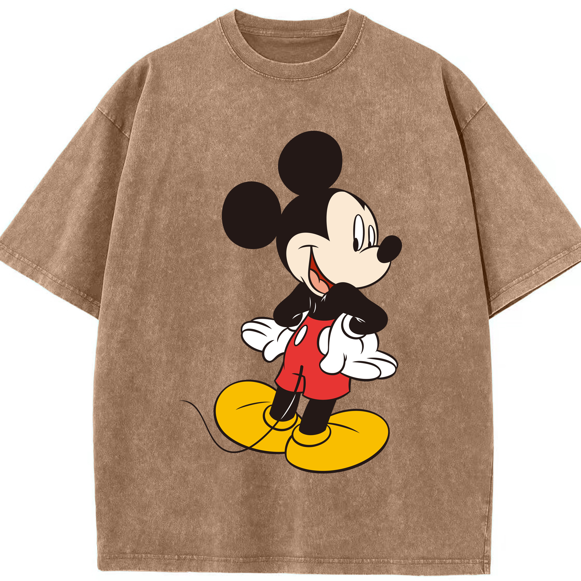 （画像用） ミッキーマウス Mickey Mouse 綿100% ヴィンテージ風 半袖Tシャツ（フロントプリント）