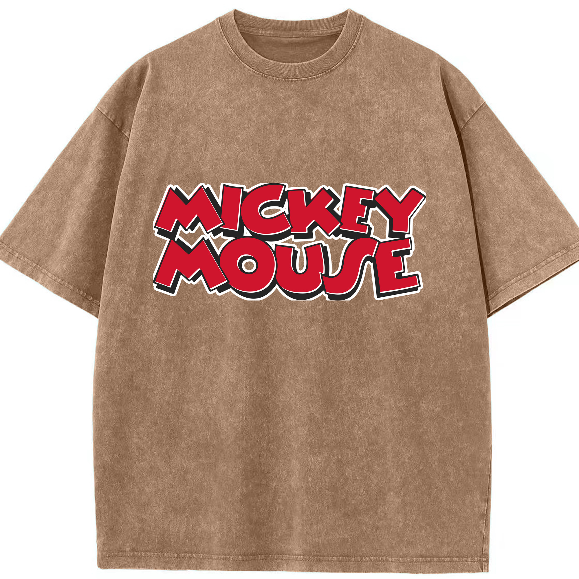 （画像用） ミッキーマウス Mickey Mouse 綿100% ヴィンテージ風 半袖Tシャツ（フロントプリント）