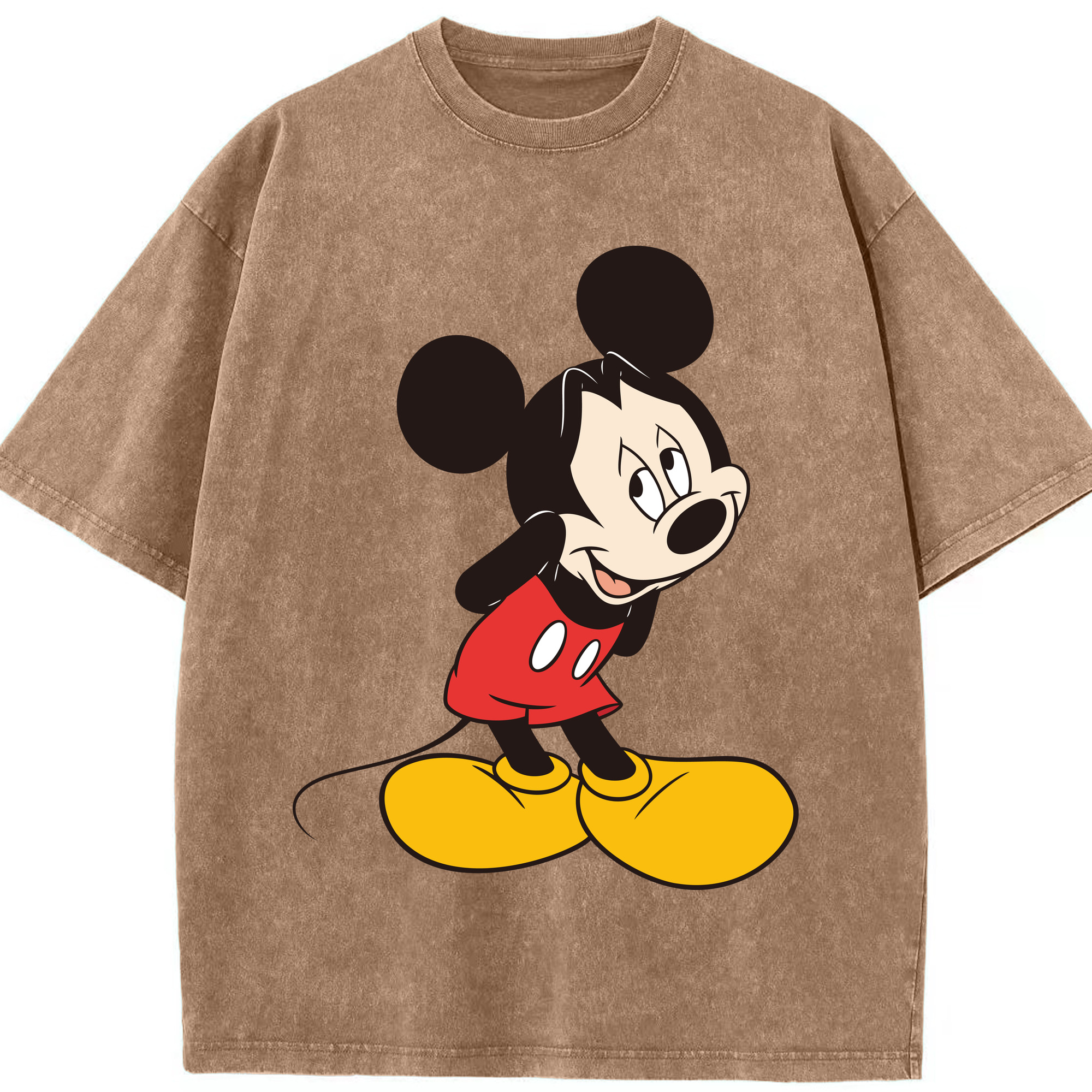 （画像用） ミッキーマウス Mickey Mouse 綿100% ヴィンテージ風 半袖Tシャツ（フロントプリント）