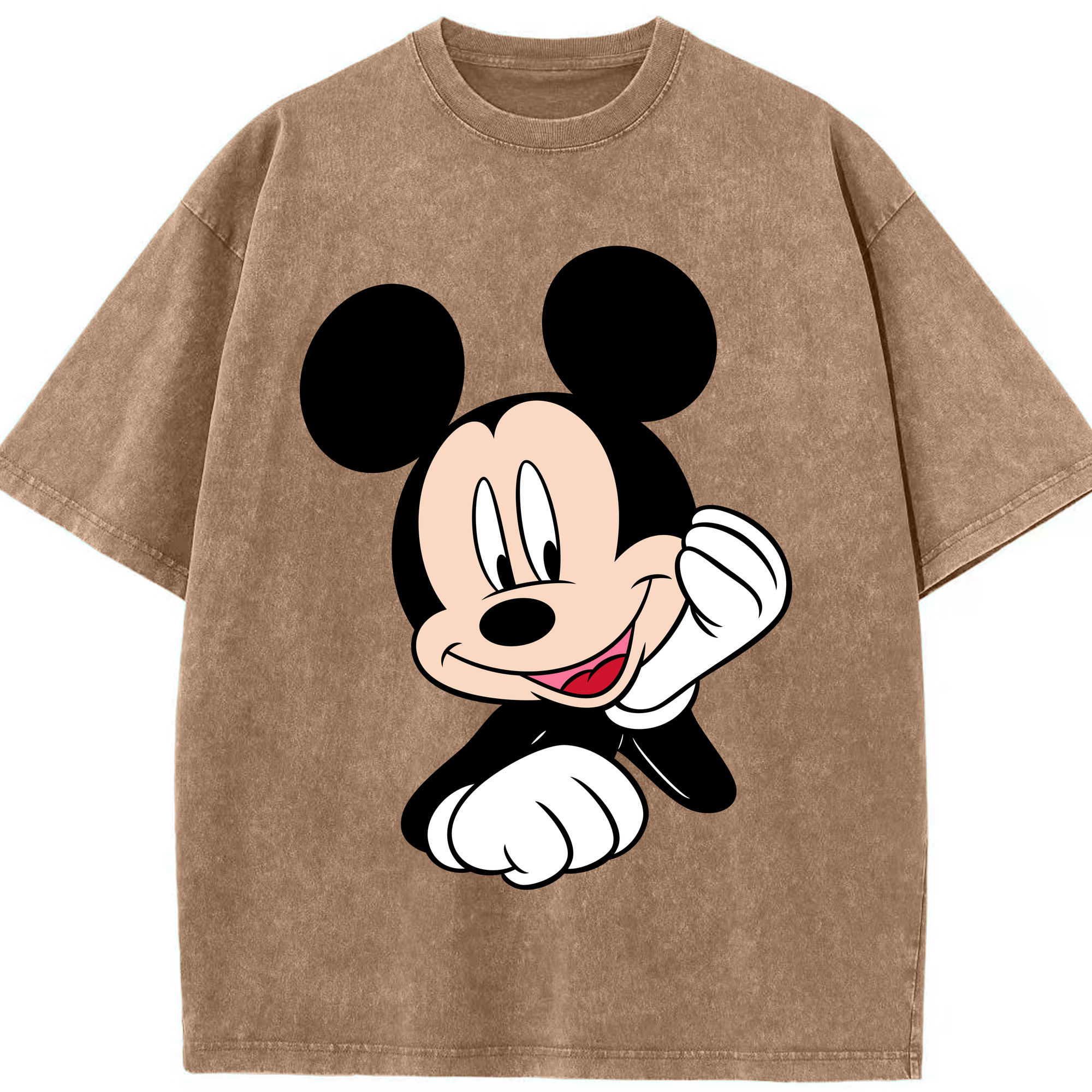 （画像用） ミッキーマウス Mickey Mouse 綿100% ヴィンテージ風 半袖Tシャツ（フロントプリント）