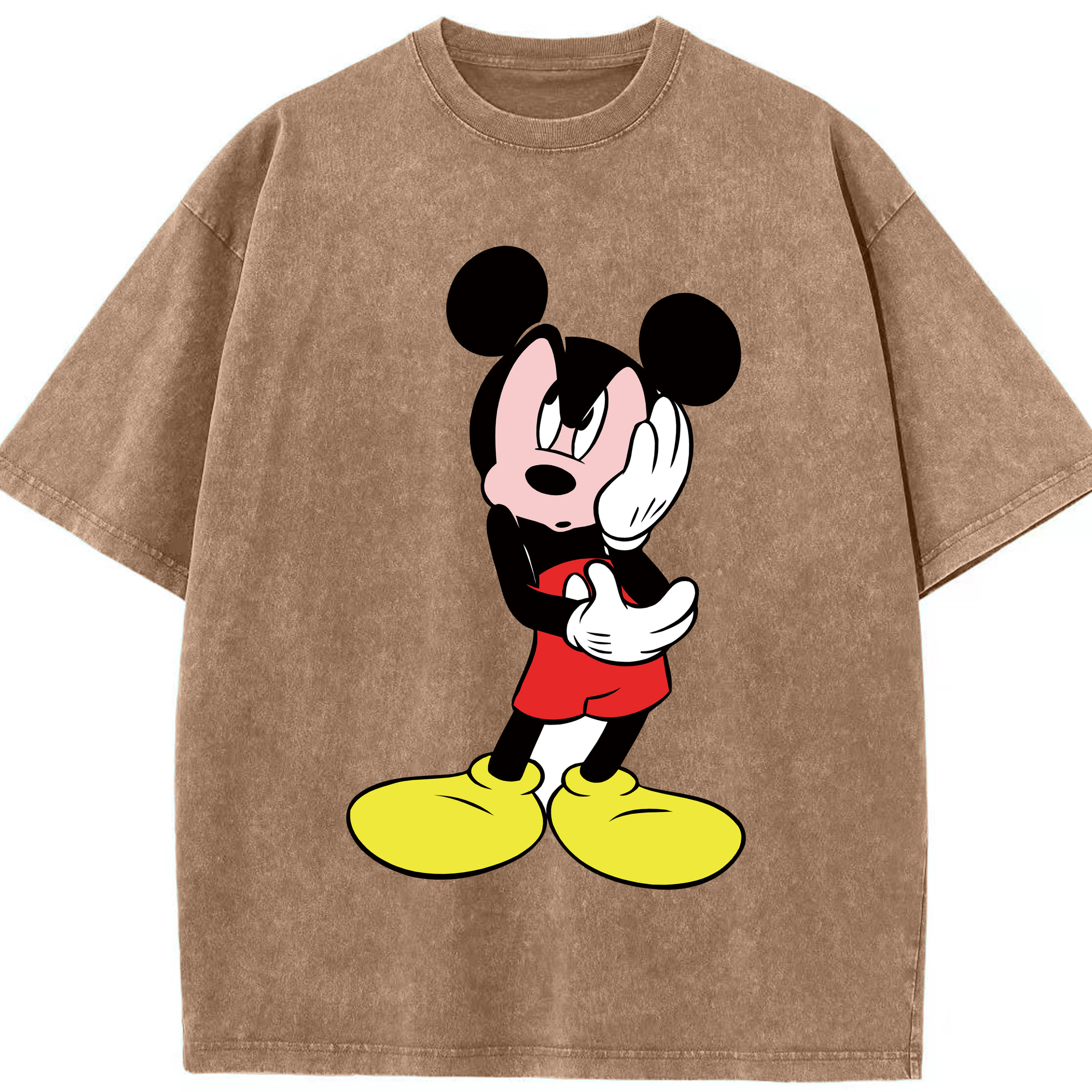 （画像用） ミッキーマウス Mickey Mouse 綿100% ヴィンテージ風 半袖Tシャツ（フロントプリント）