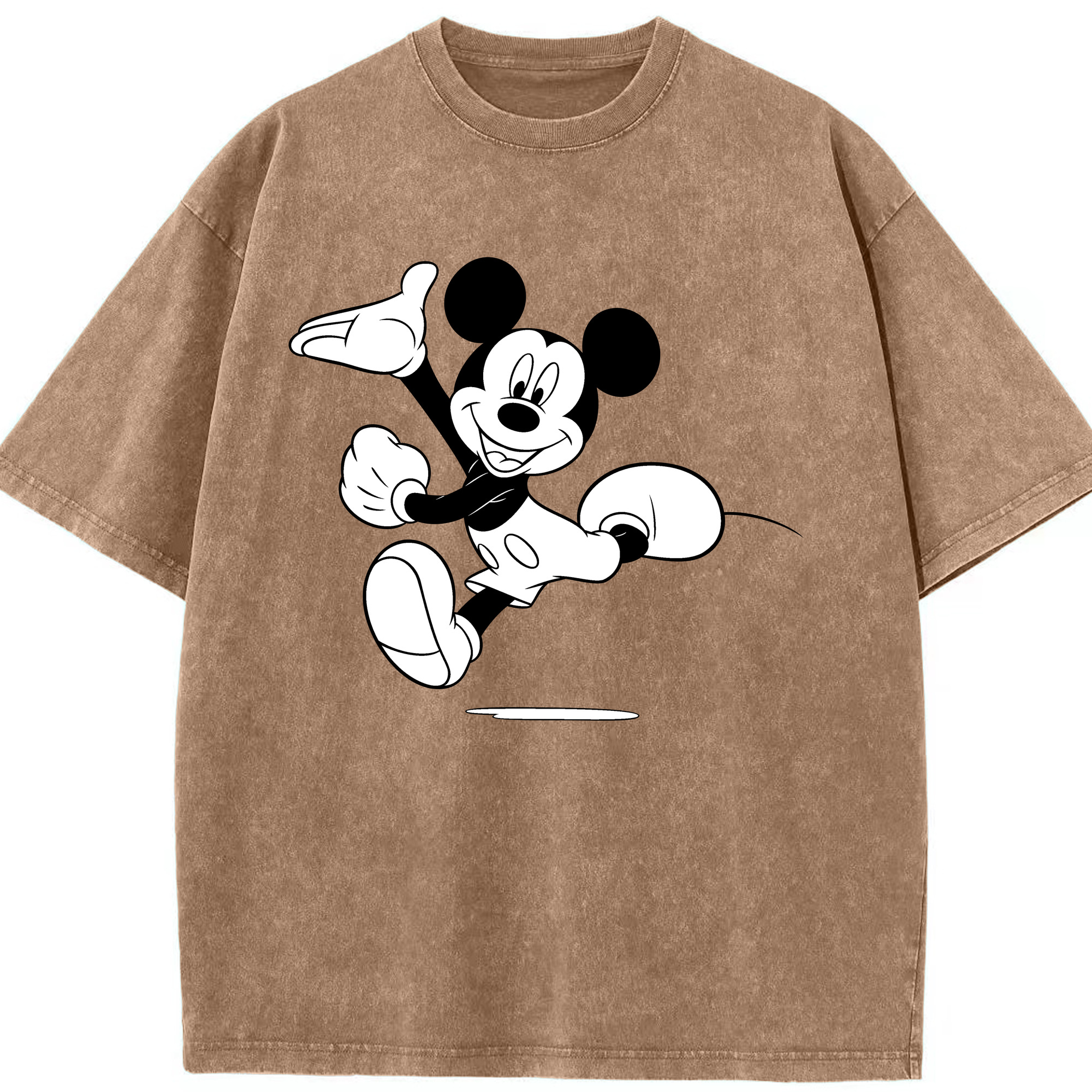 （画像用） ミッキーマウス Mickey Mouse 綿100% ヴィンテージ風 半袖Tシャツ（フロントプリント）