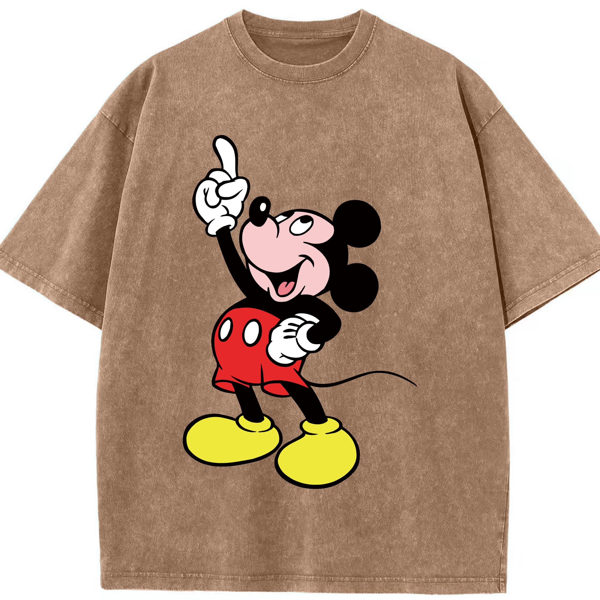 （画像用） ミッキーマウス Mickey Mouse 綿100% ヴィンテージ風 半袖Tシャツ（フロントプリント）