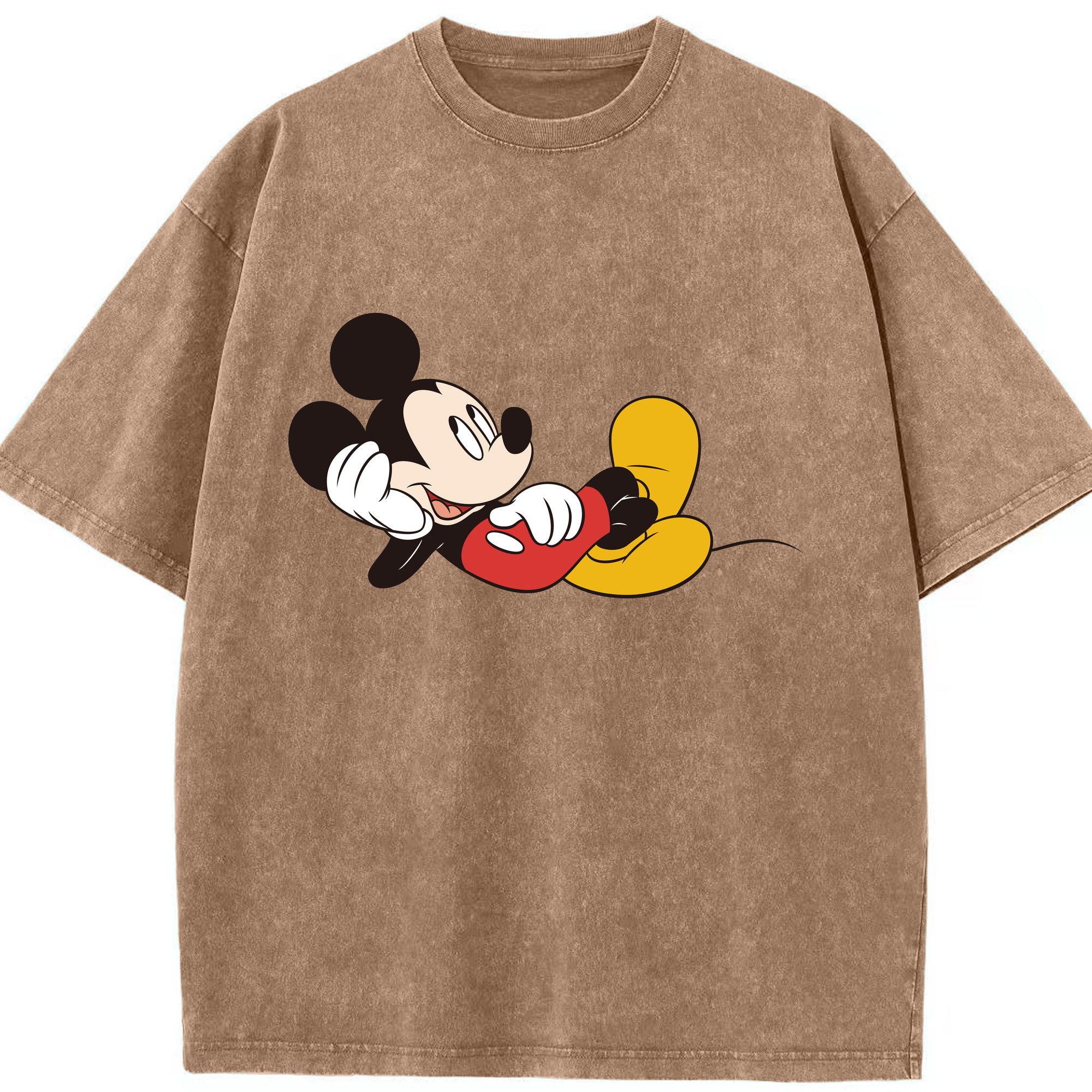 （画像用） ミッキーマウス Mickey Mouse 綿100% ヴィンテージ風 半袖Tシャツ（フロントプリント）