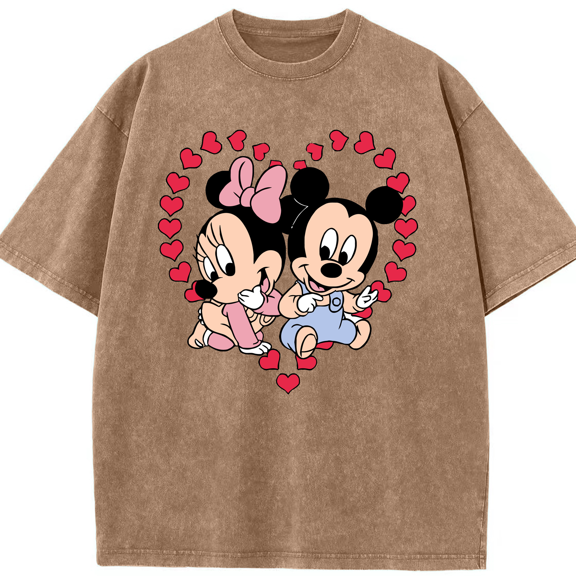 （画像用） ミッキーマウス Mickey Mouse 綿100% ヴィンテージ風 半袖Tシャツ（フロントプリント）
