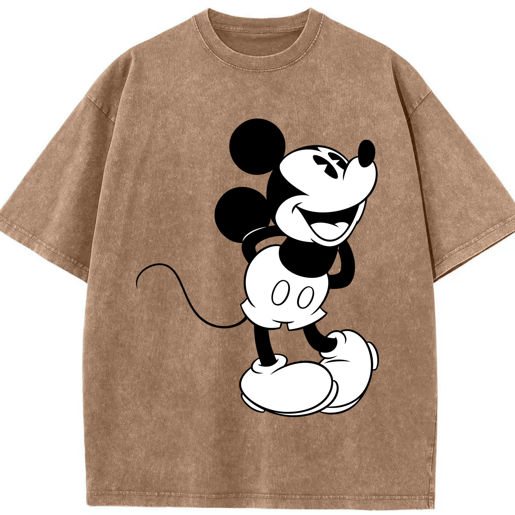 （画像用） ミッキーマウス Mickey Mouse 綿100% ヴィンテージ風 半袖Tシャツ（フロントプリント）