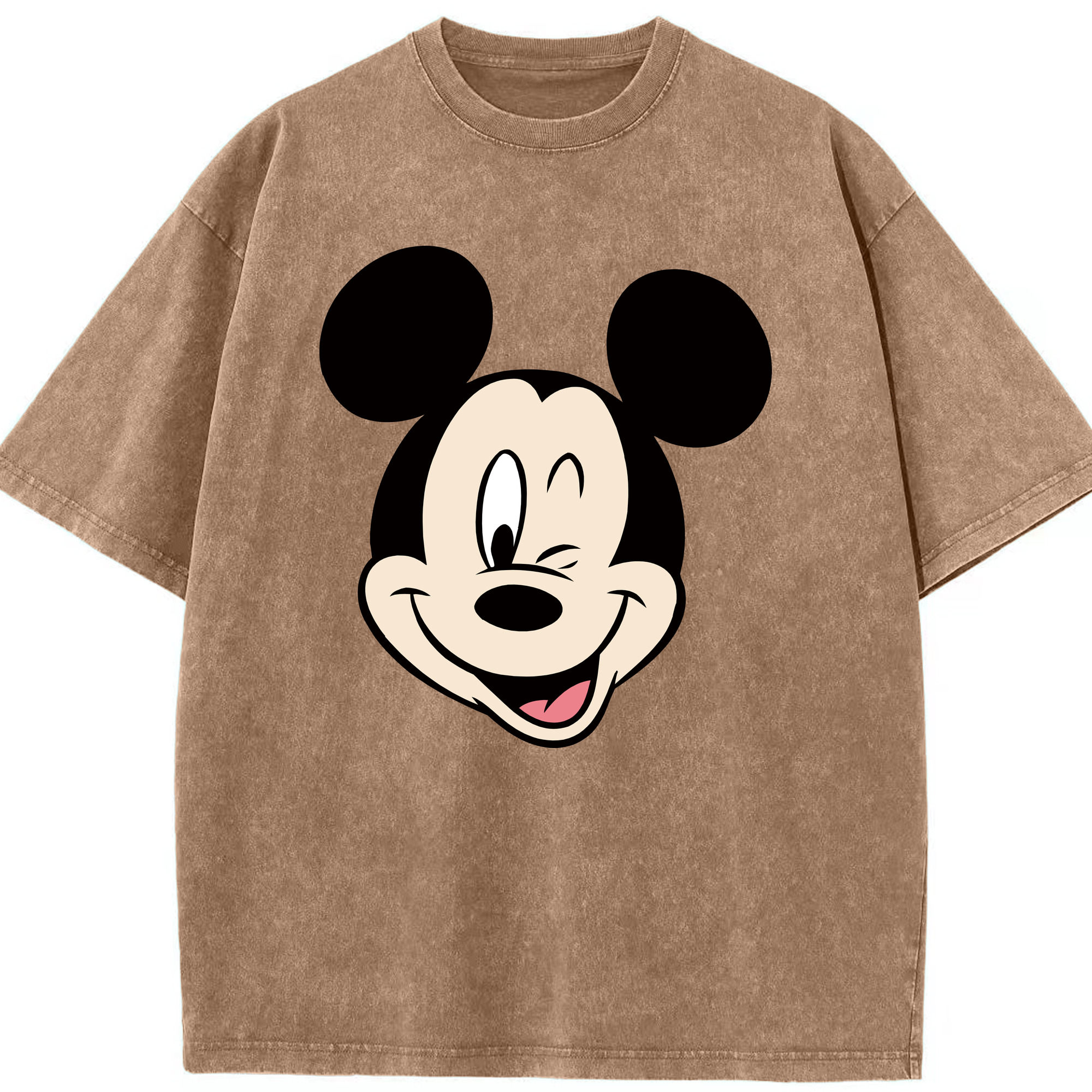 （画像用） ミッキーマウス Mickey Mouse 綿100% ヴィンテージ風 半袖Tシャツ（フロントプリント）