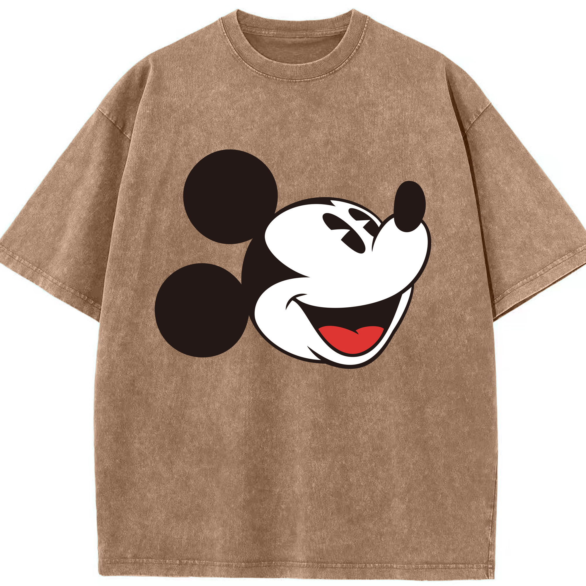 （画像用） ミッキーマウス Mickey Mouse 綿100% ヴィンテージ風 半袖Tシャツ（フロントプリント）