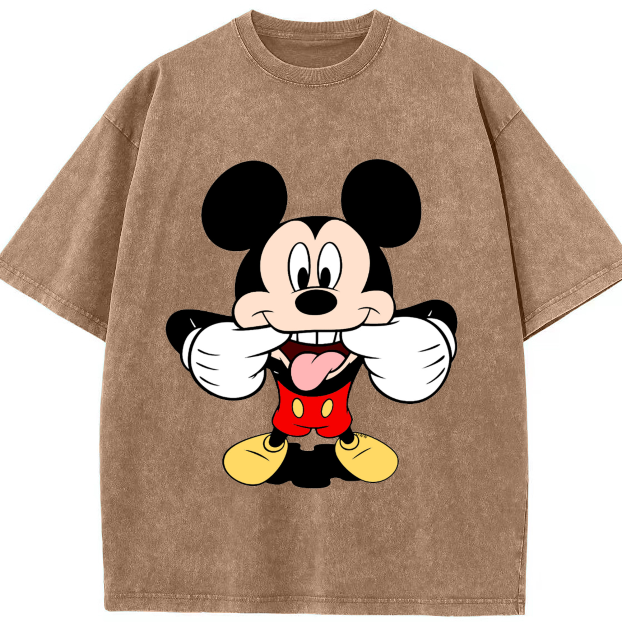 （画像用） ミッキーマウス Mickey Mouse 綿100% ヴィンテージ風 半袖Tシャツ（フロントプリント）