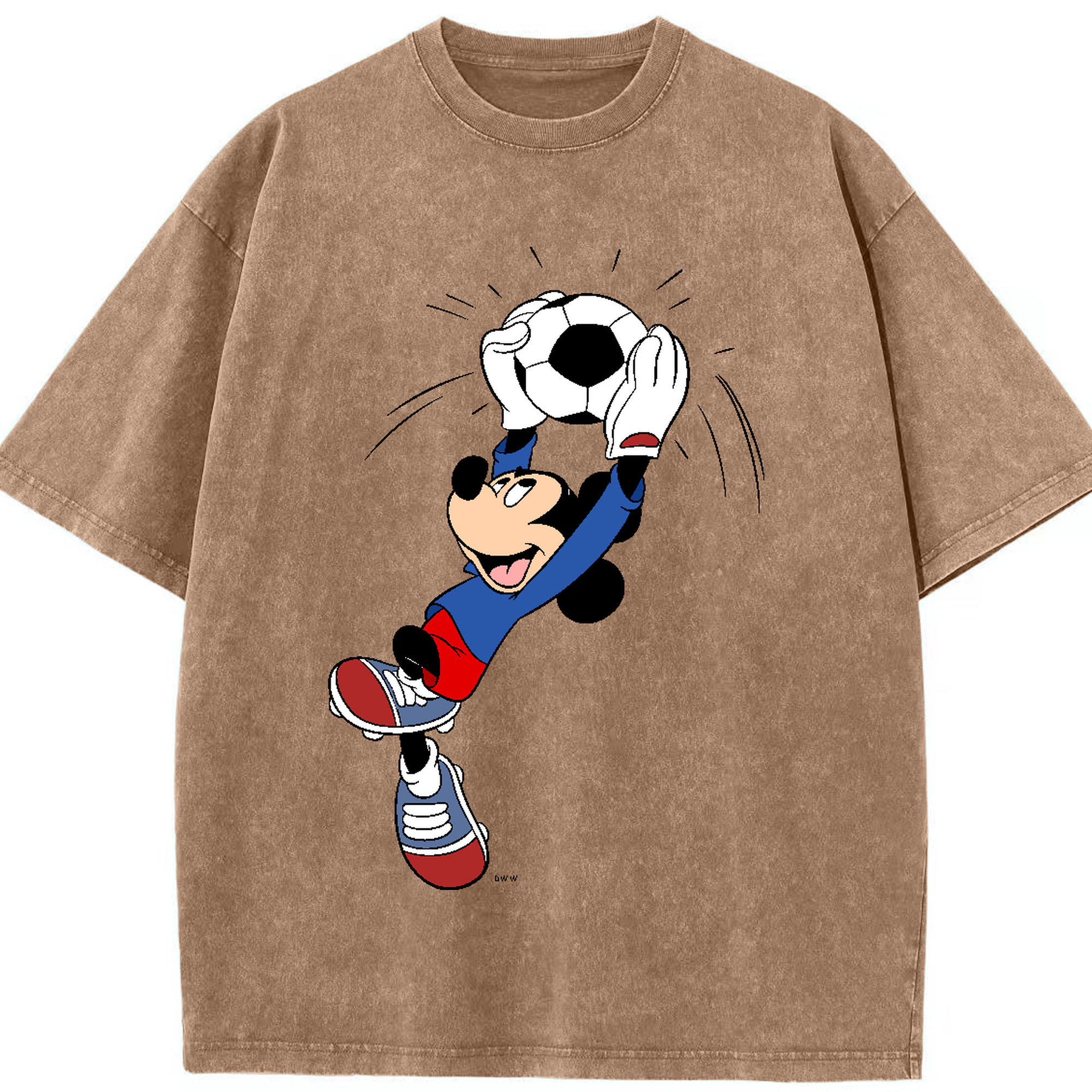 （画像用） ミッキーマウス Mickey Mouse 綿100% ヴィンテージ風 半袖Tシャツ（フロントプリント）