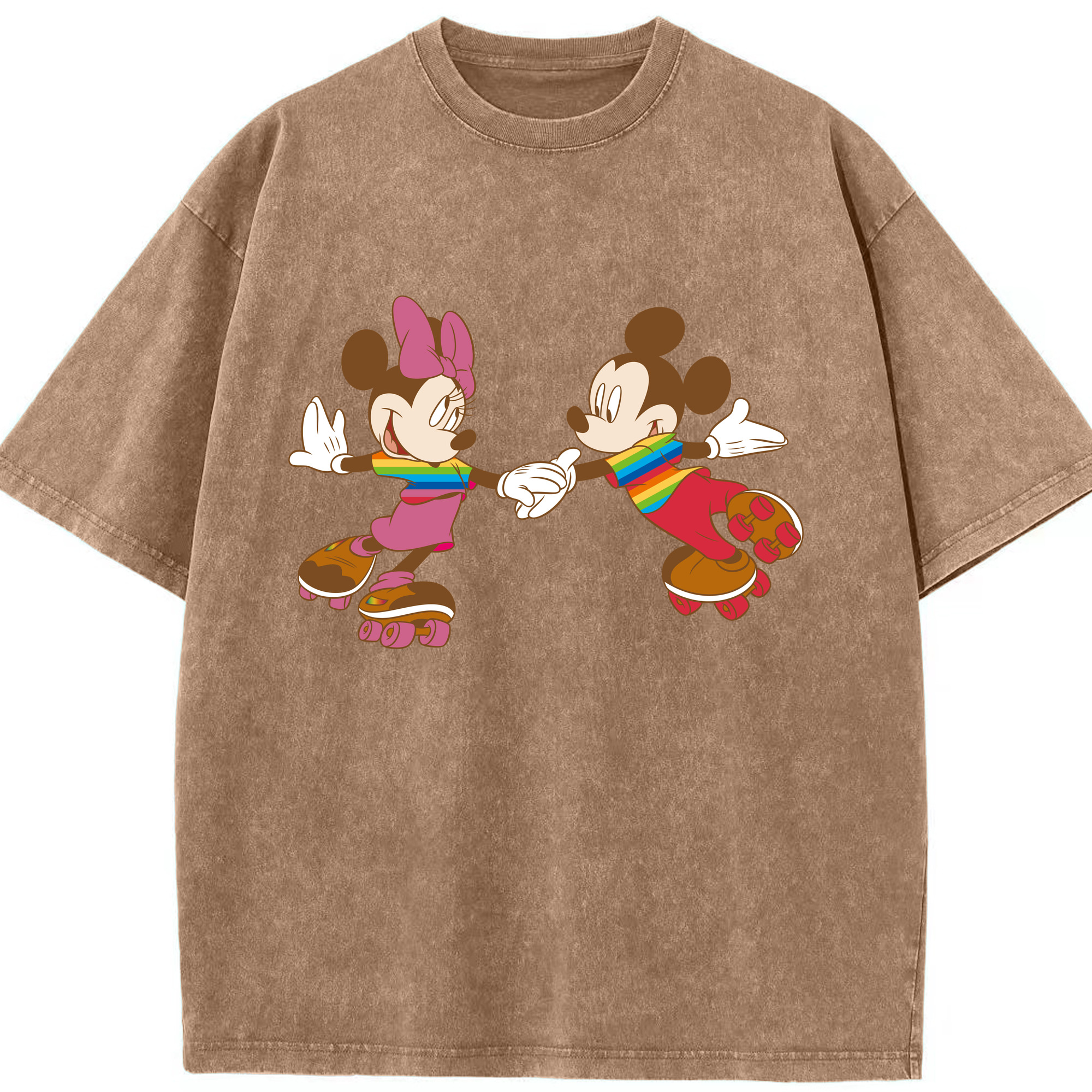 （画像用） ミッキーマウス Mickey Mouse 綿100% ヴィンテージ風 半袖Tシャツ（フロントプリント）