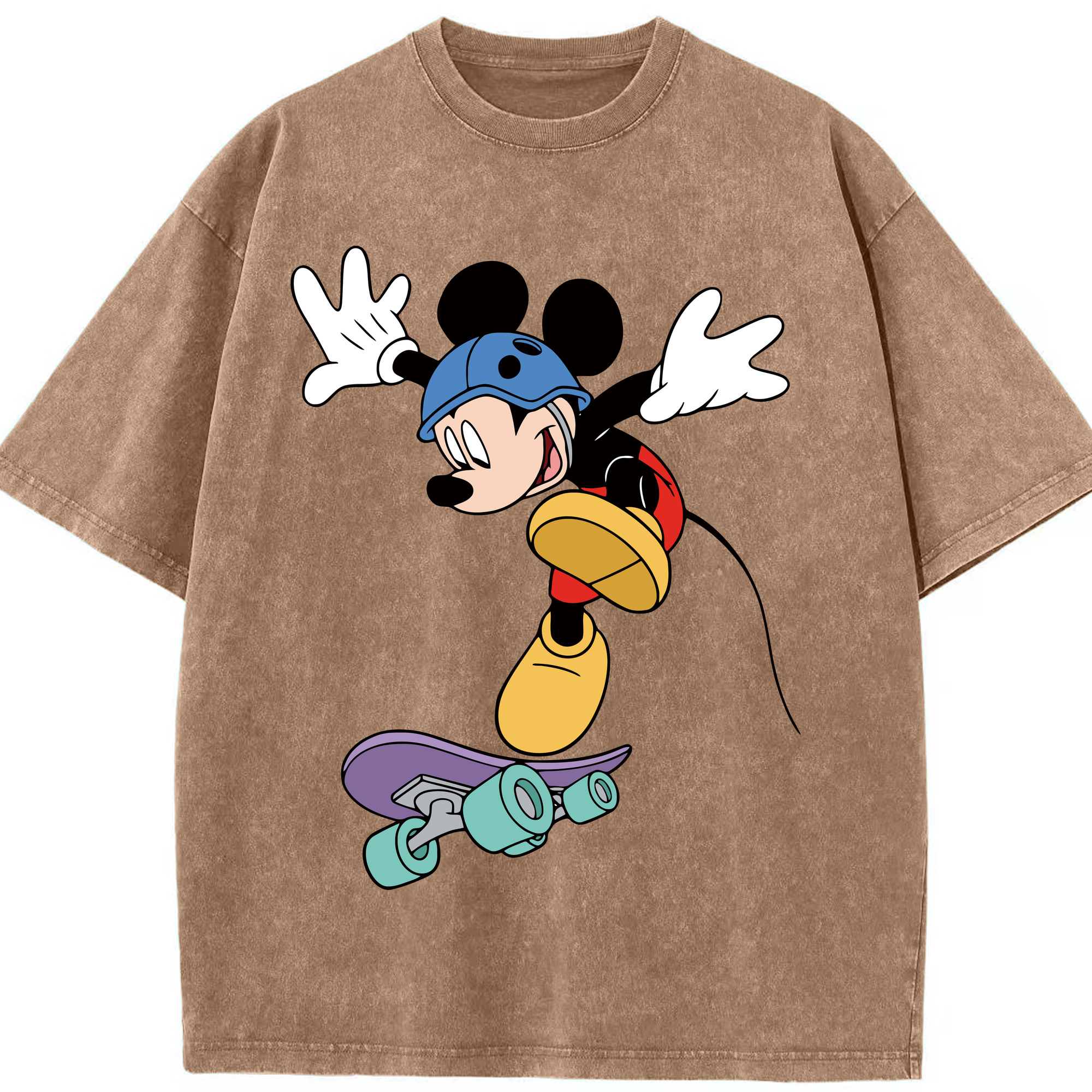 （画像用） ミッキーマウス Mickey Mouse 綿100% ヴィンテージ風 半袖Tシャツ（フロントプリント）