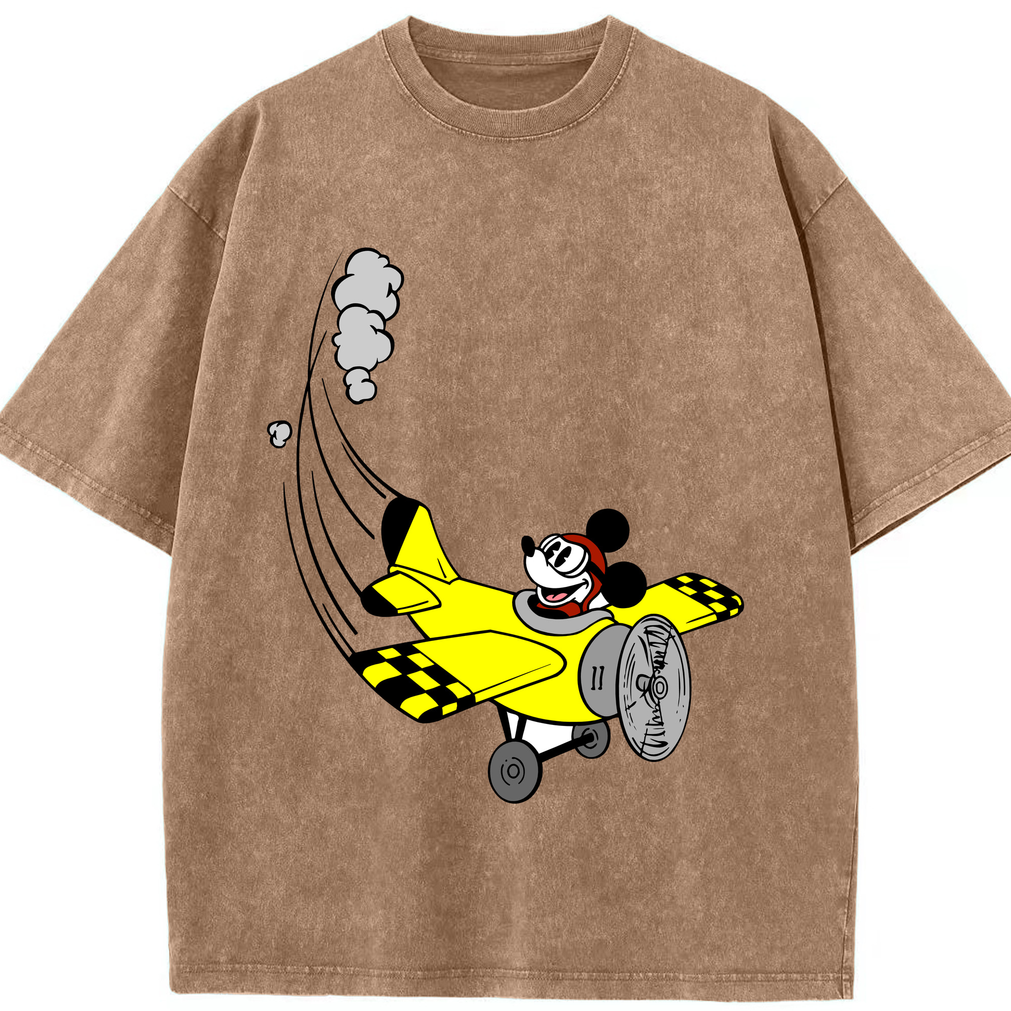 （画像用） ミッキーマウス Mickey Mouse 綿100% ヴィンテージ風 半袖Tシャツ（フロントプリント）