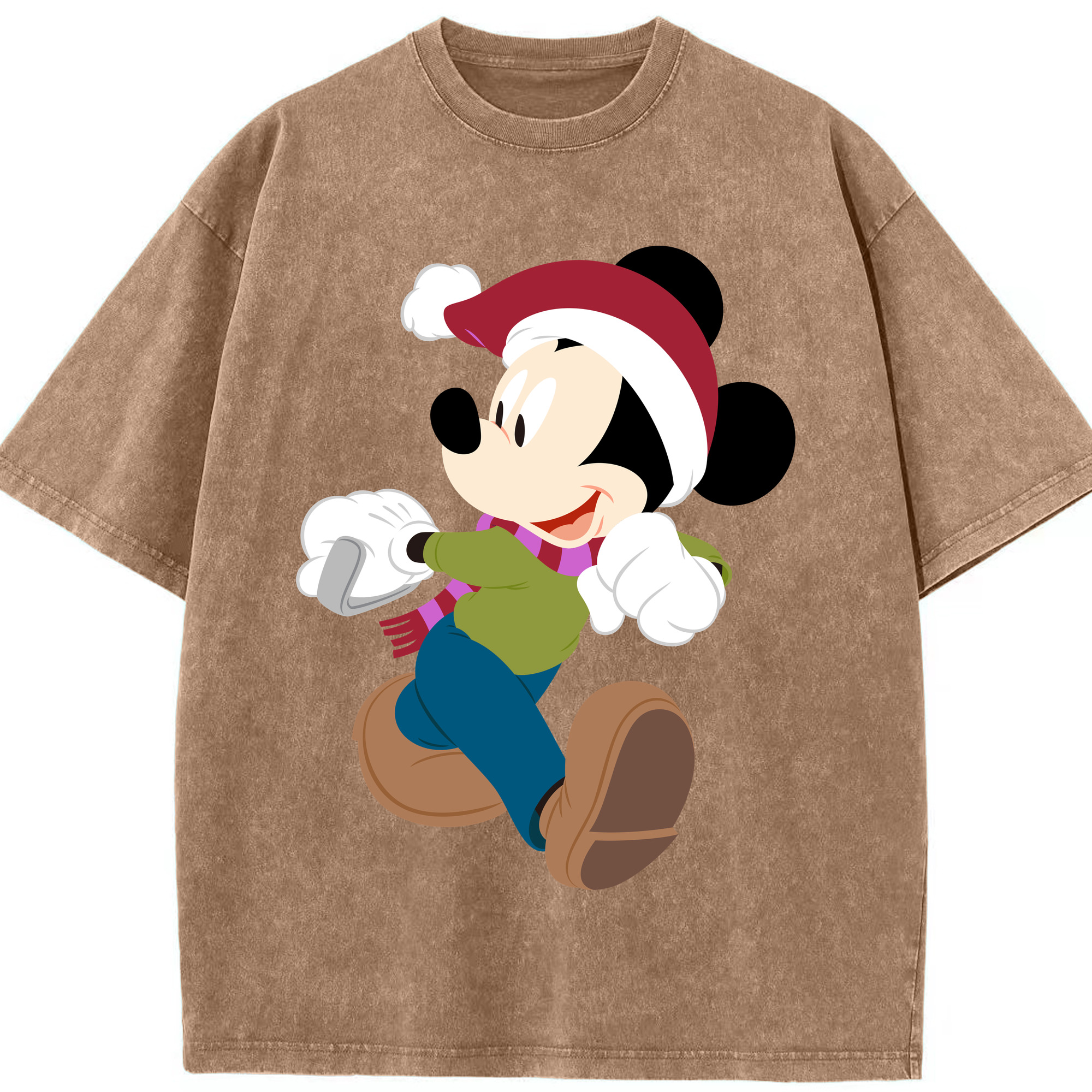 （画像用） ミッキーマウス Mickey Mouse 綿100% ヴィンテージ風 半袖Tシャツ（フロントプリント）