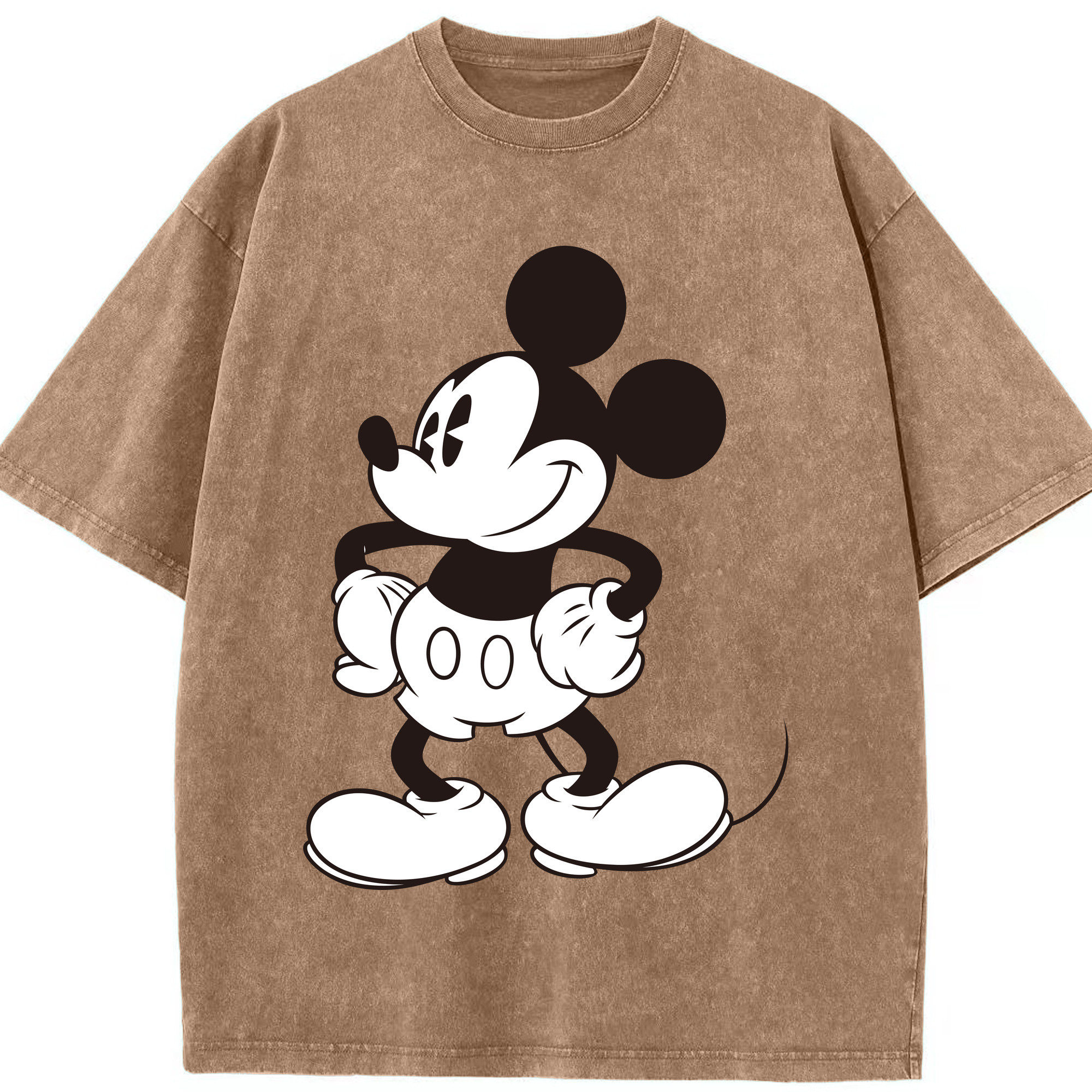 （画像用） ミッキーマウス Mickey Mouse 綿100% ヴィンテージ風 半袖Tシャツ（フロントプリント）