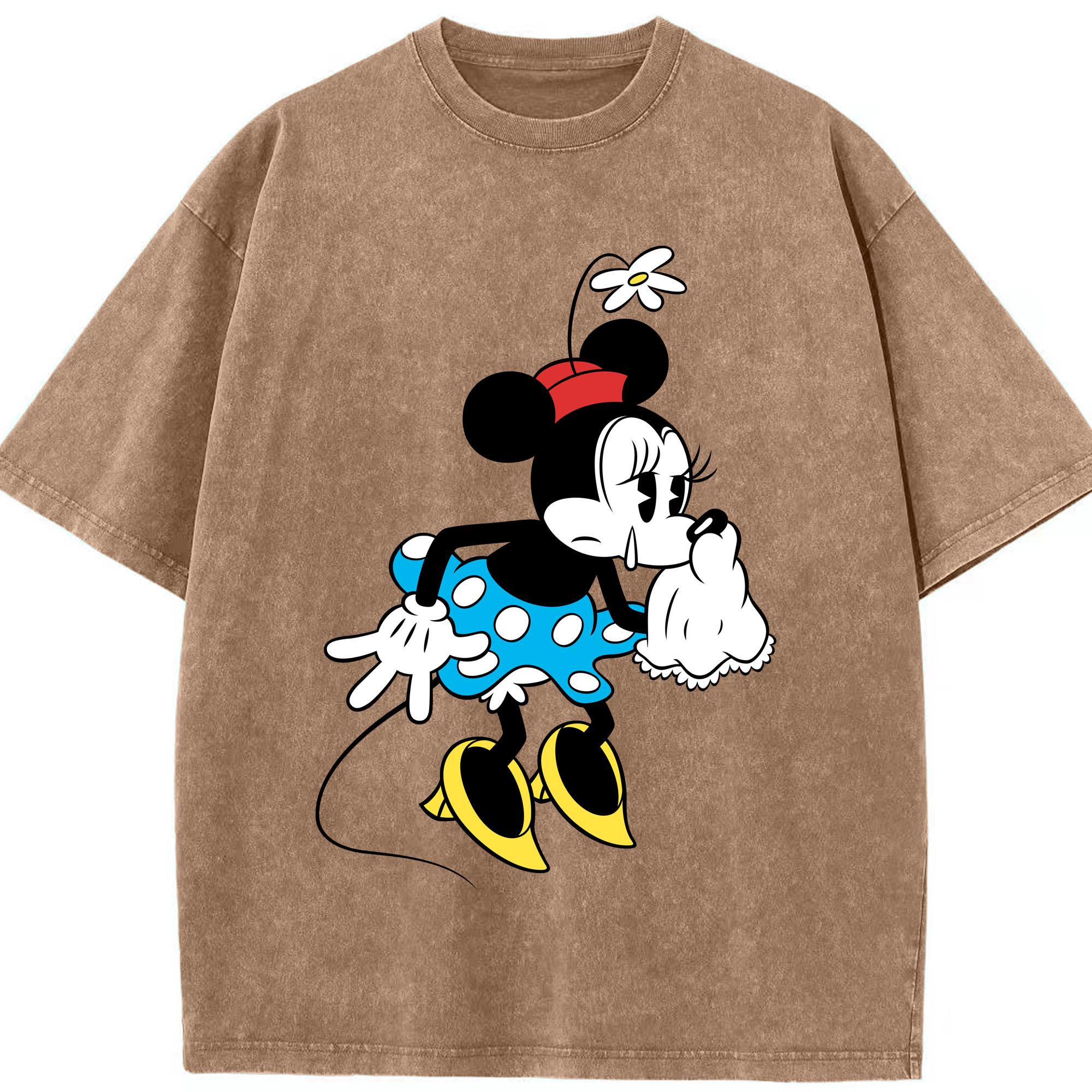 （画像用） ミッキーマウス Mickey Mouse 綿100% ヴィンテージ風 半袖Tシャツ（フロントプリント）