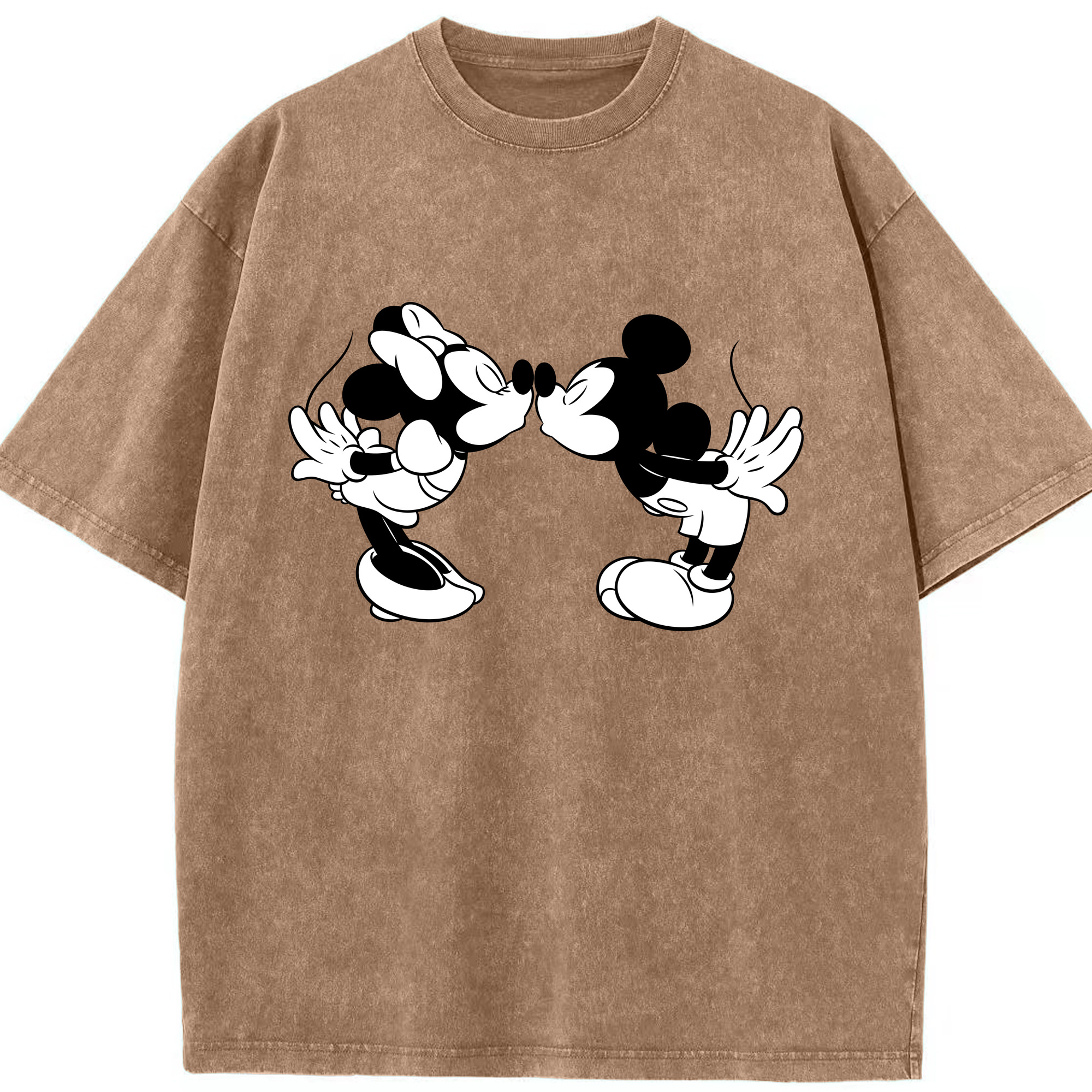 （画像用） ミッキーマウス Mickey Mouse 綿100% ヴィンテージ風 半袖Tシャツ（フロントプリント）