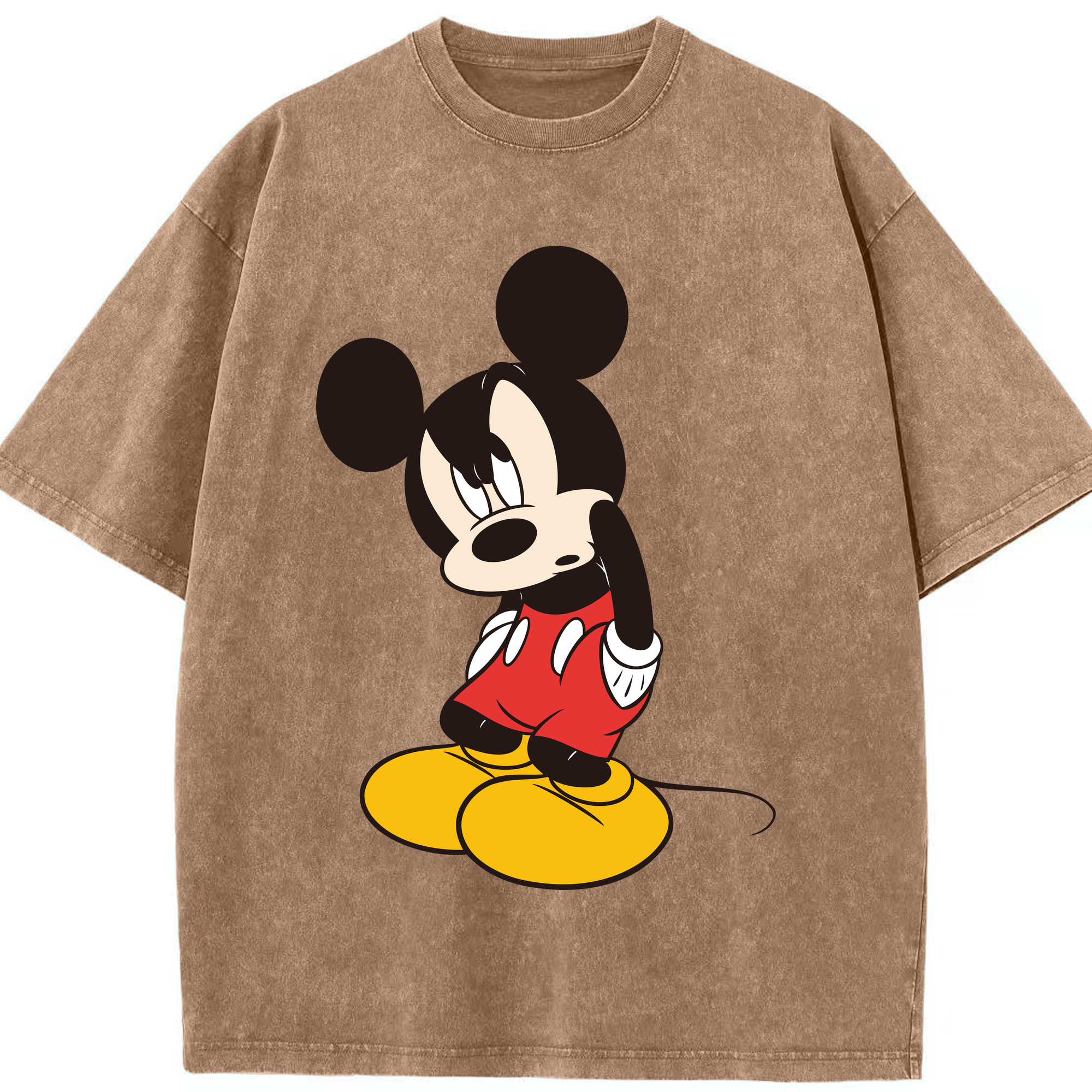 （画像用） ミッキーマウス Mickey Mouse 綿100% ヴィンテージ風 半袖Tシャツ（フロントプリント）