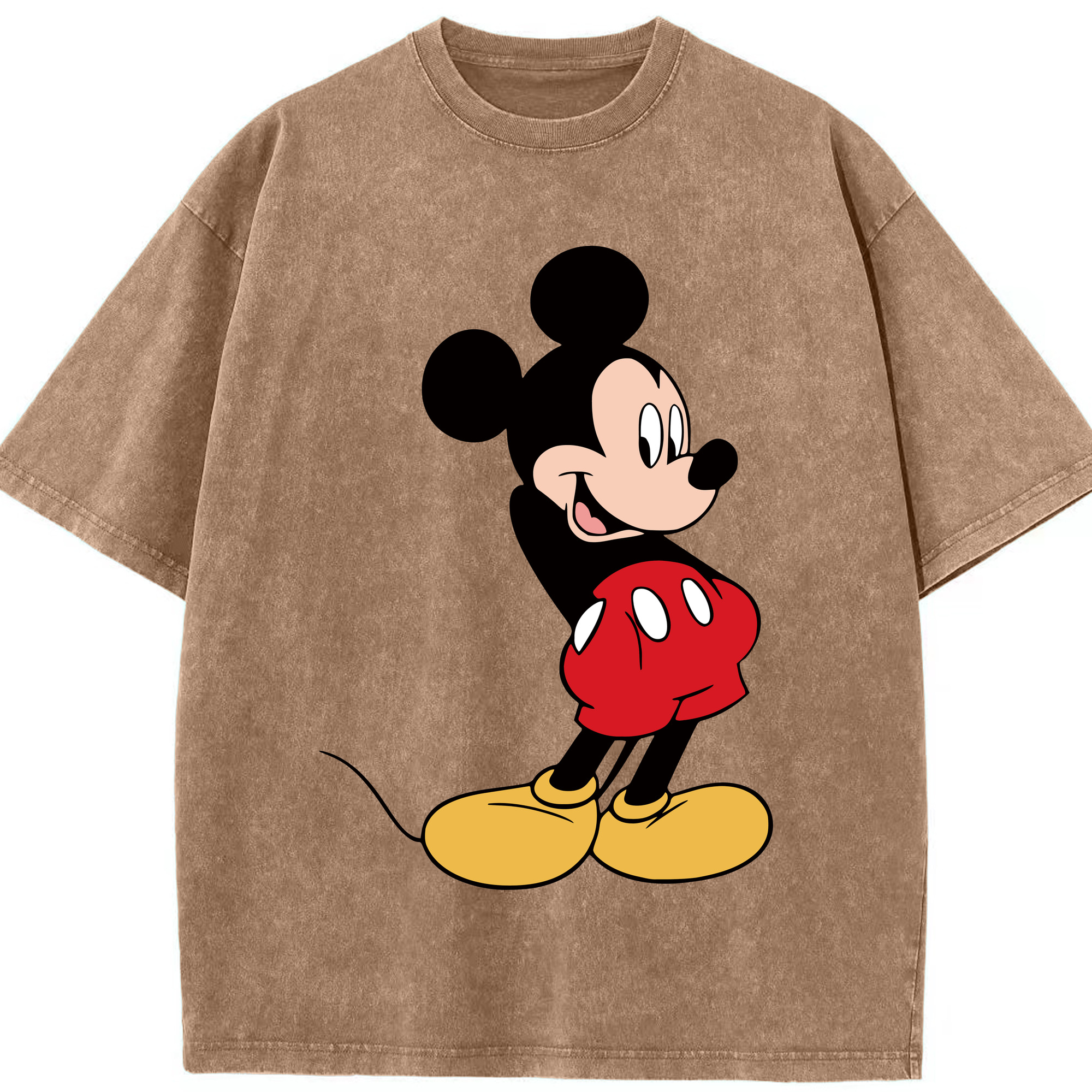 （画像用） ミッキーマウス Mickey Mouse 綿100% ヴィンテージ風 半袖Tシャツ（フロントプリント）
