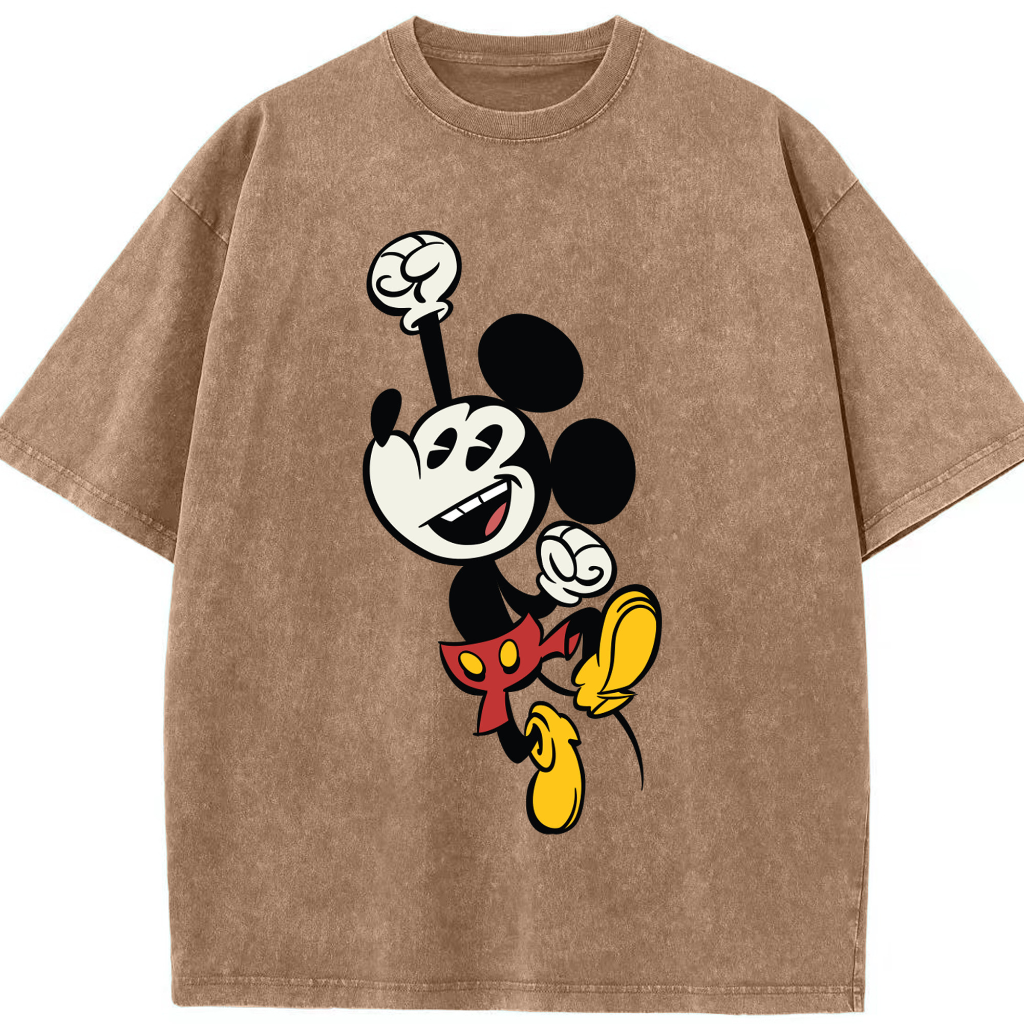 （画像用） ミッキーマウス Mickey Mouse 綿100% ヴィンテージ風 半袖Tシャツ（フロントプリント）