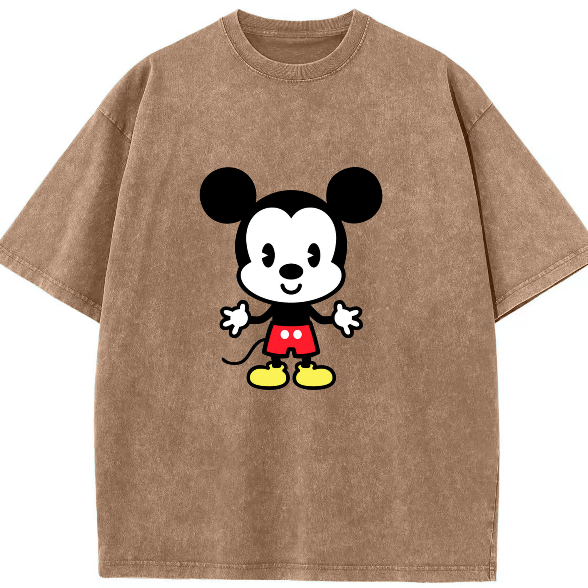 （画像用） ミッキーマウス Mickey Mouse 綿100% ヴィンテージ風 半袖Tシャツ（フロントプリント）