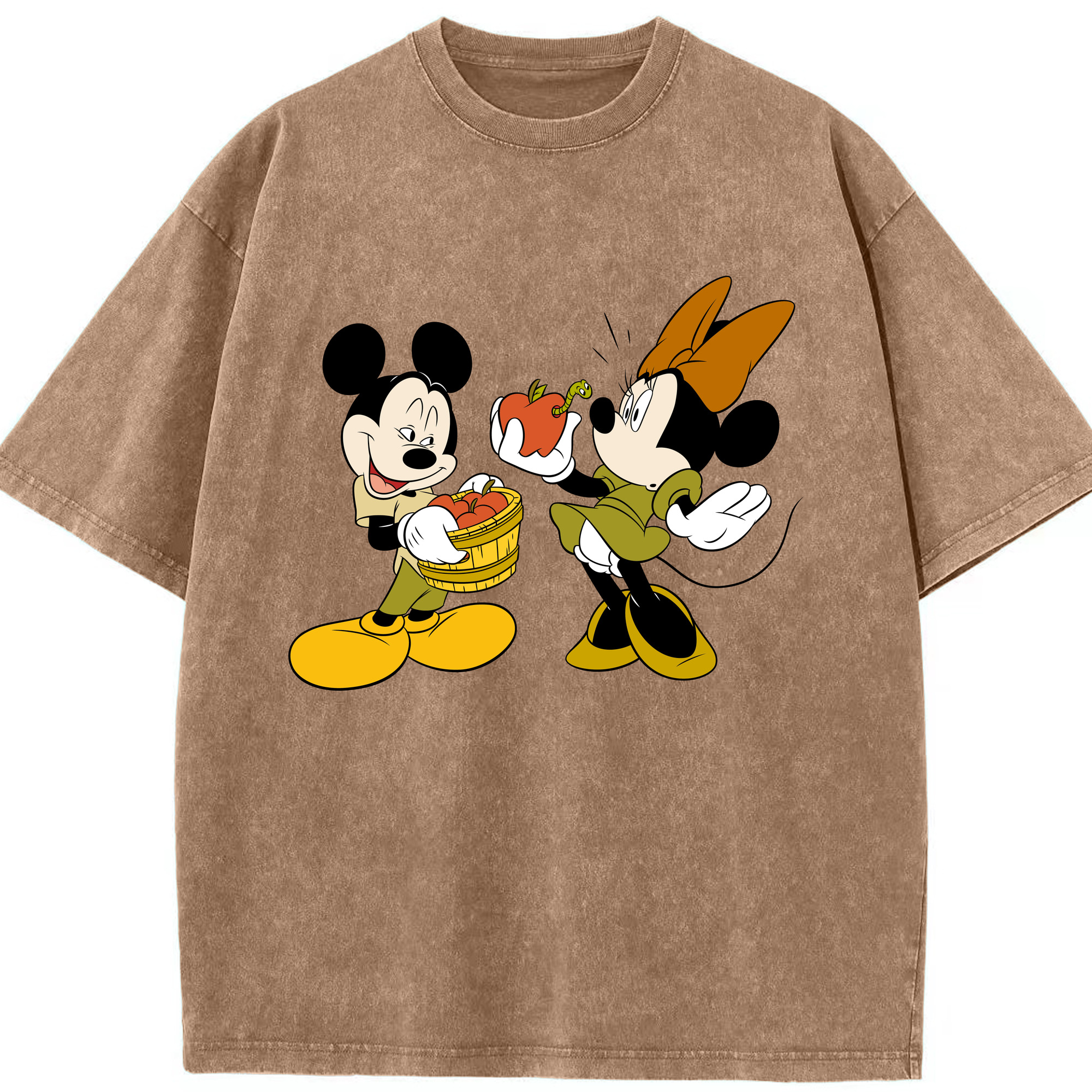 （画像用） ミッキーマウス Mickey Mouse 綿100% ヴィンテージ風 半袖Tシャツ（フロントプリント）