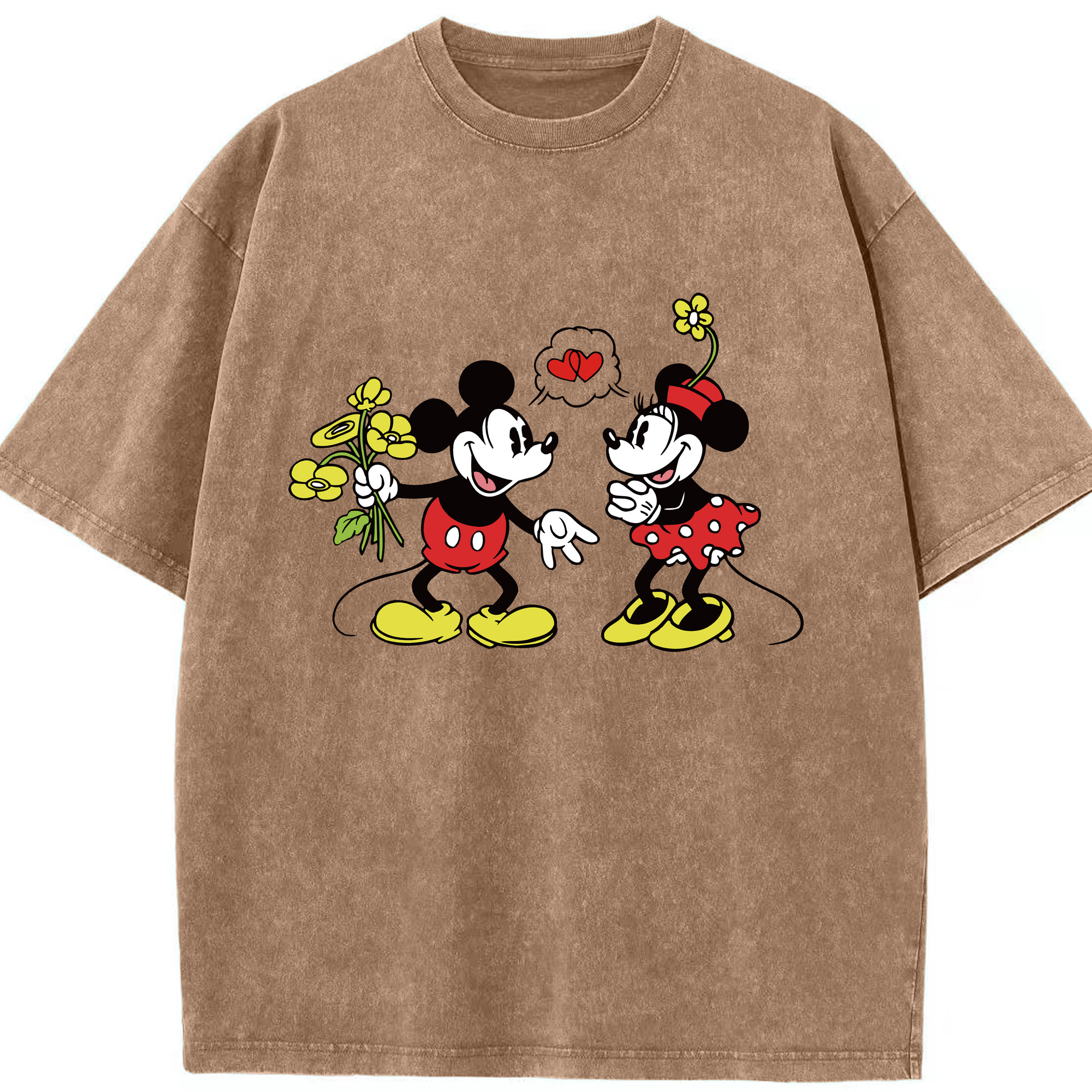 （画像用） ミッキーマウス Mickey Mouse 綿100% ヴィンテージ風 半袖Tシャツ（フロントプリント）