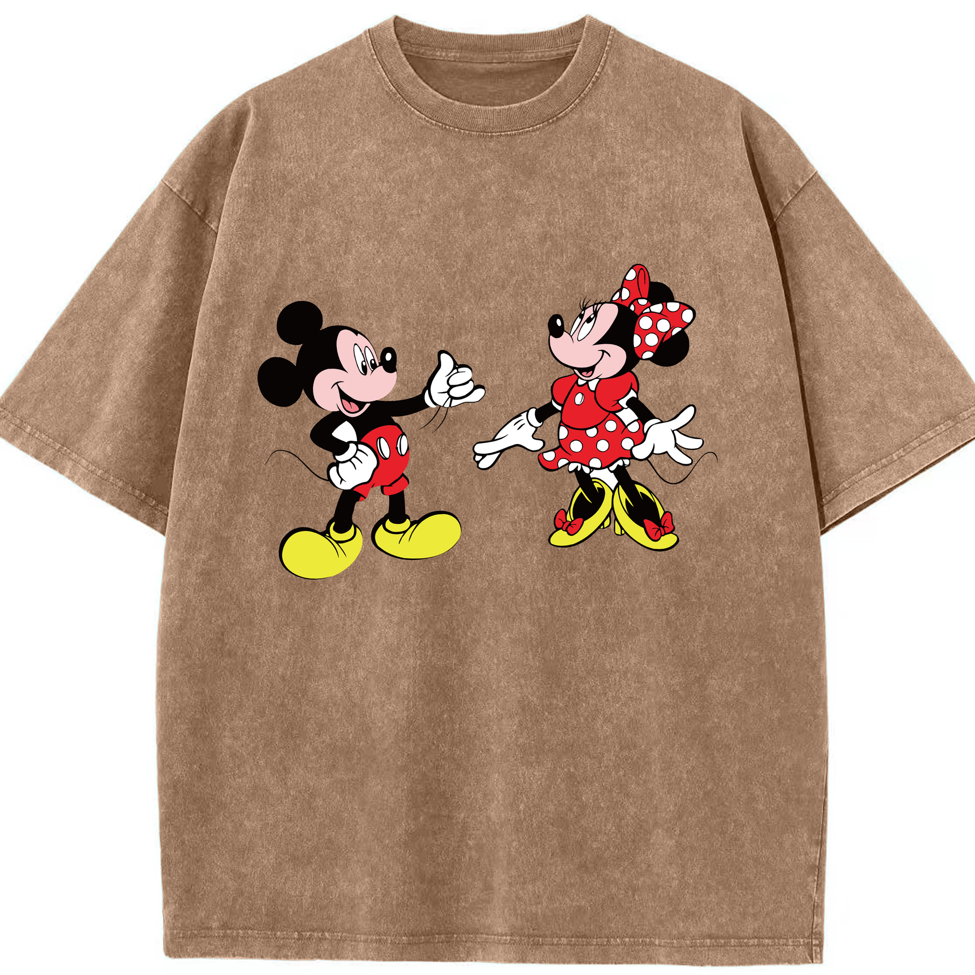 （画像用） ミッキーマウス Mickey Mouse 綿100% ヴィンテージ風 半袖Tシャツ（フロントプリント）