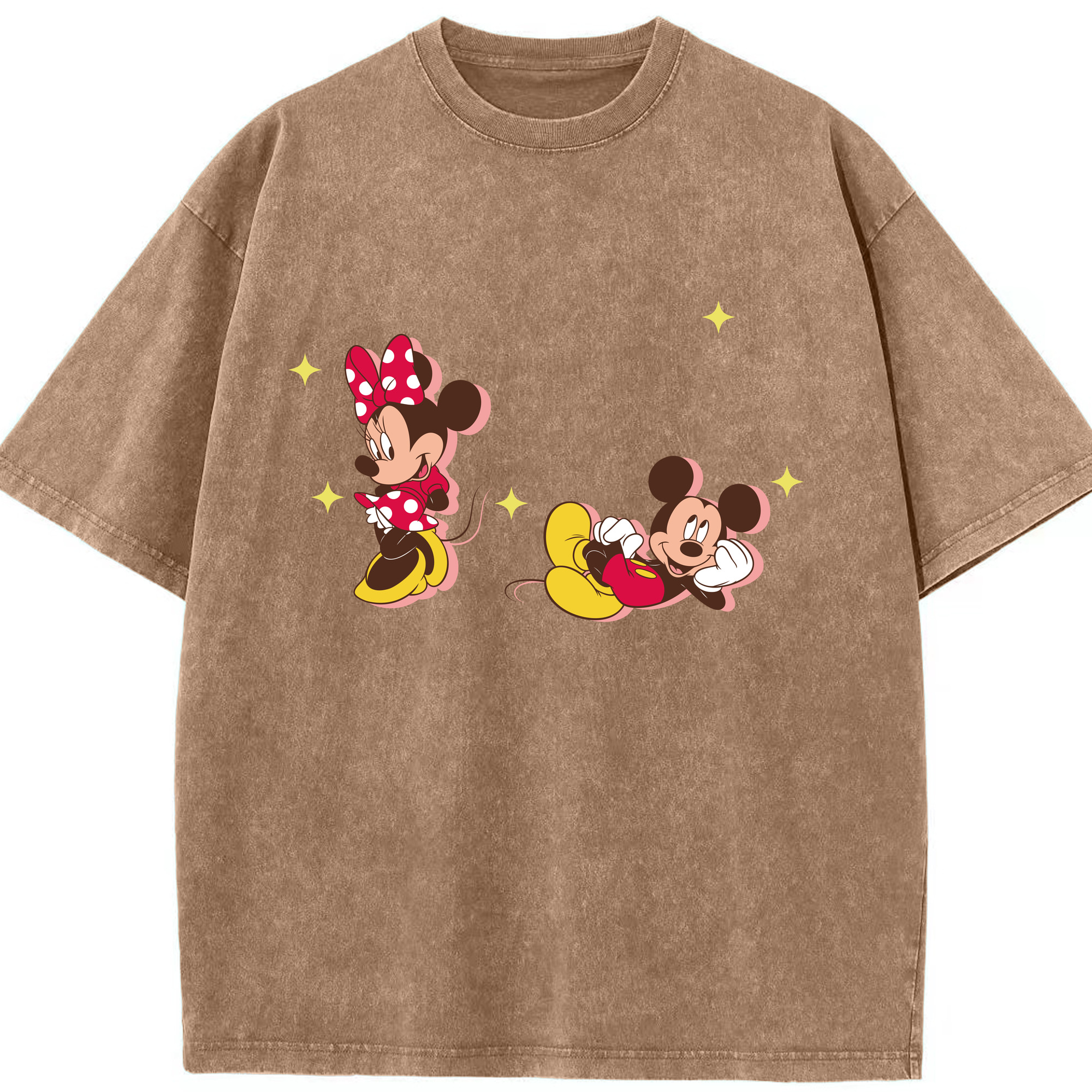 （画像用） ミッキーマウス Mickey Mouse 綿100% ヴィンテージ風 半袖Tシャツ（フロントプリント）