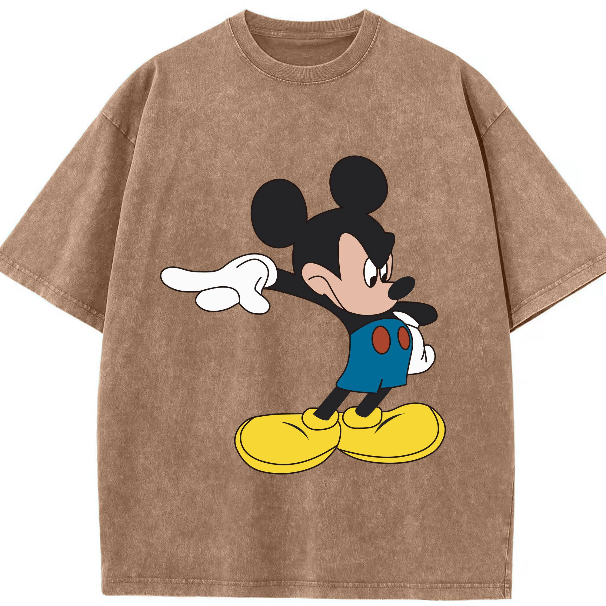 （画像用） ミッキーマウス Mickey Mouse 綿100% ヴィンテージ風 半袖Tシャツ（フロントプリント）