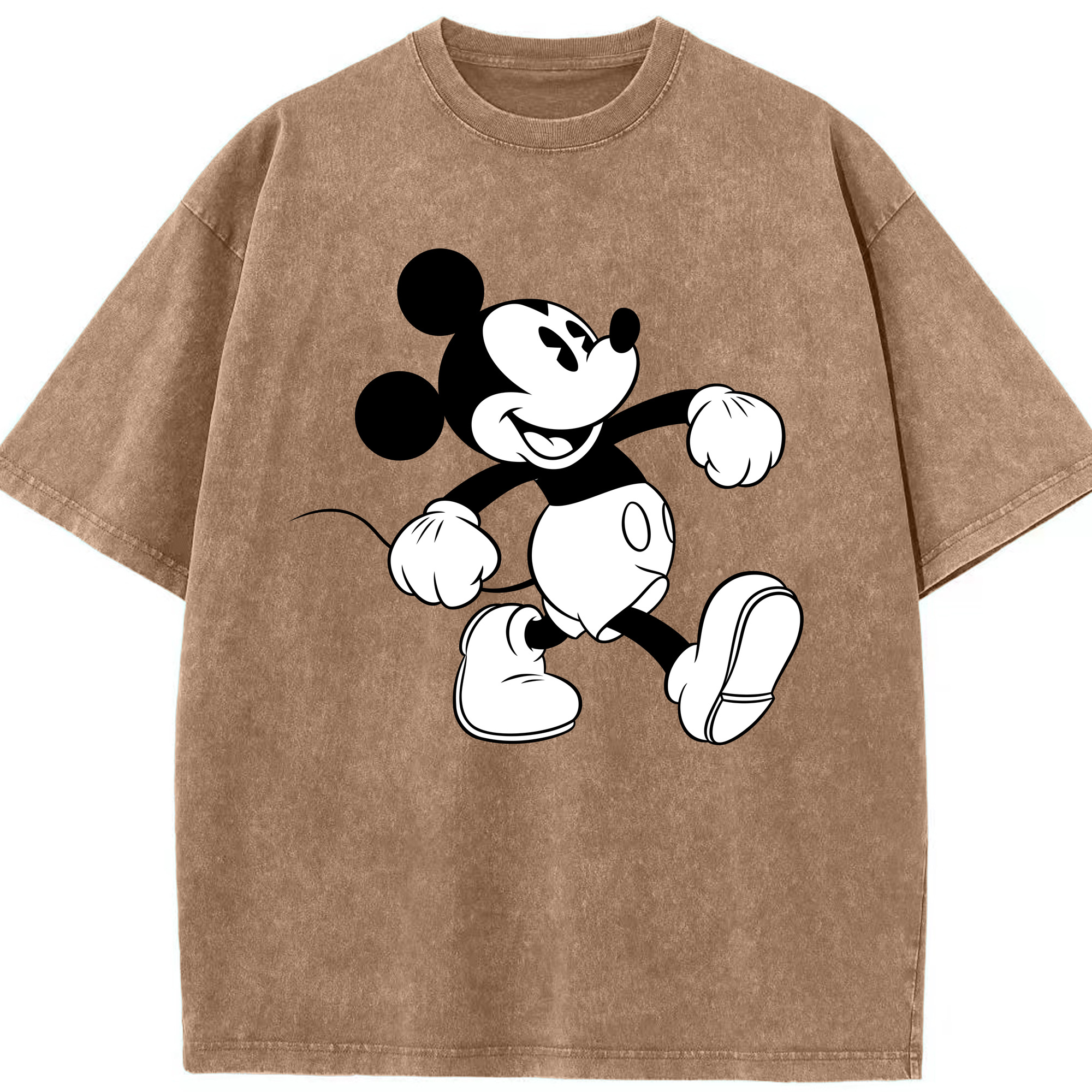 （画像用） ミッキーマウス Mickey Mouse 綿100% ヴィンテージ風 半袖Tシャツ（フロントプリント）