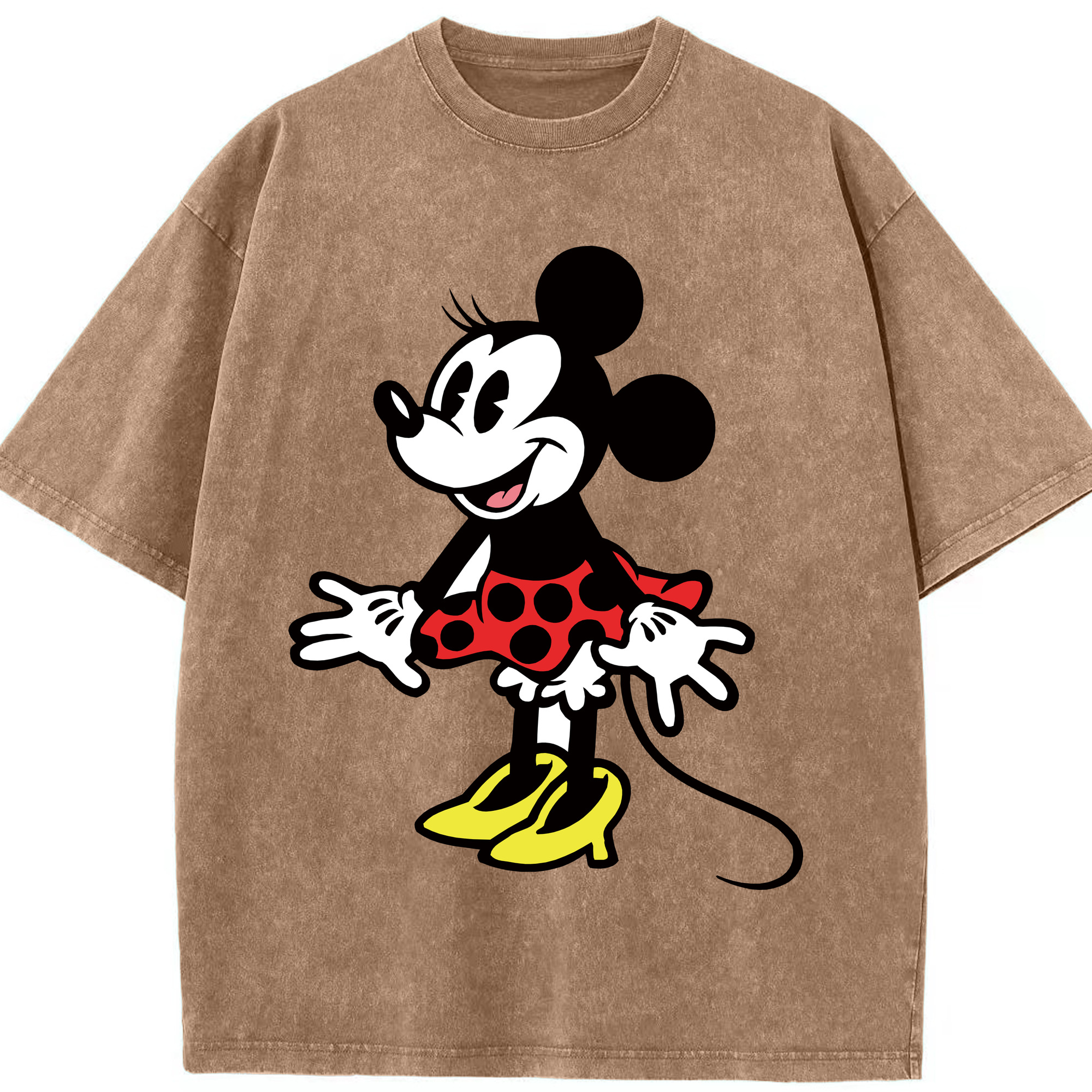 （画像用） ミッキーマウス Mickey Mouse 綿100% ヴィンテージ風 半袖Tシャツ（フロントプリント）