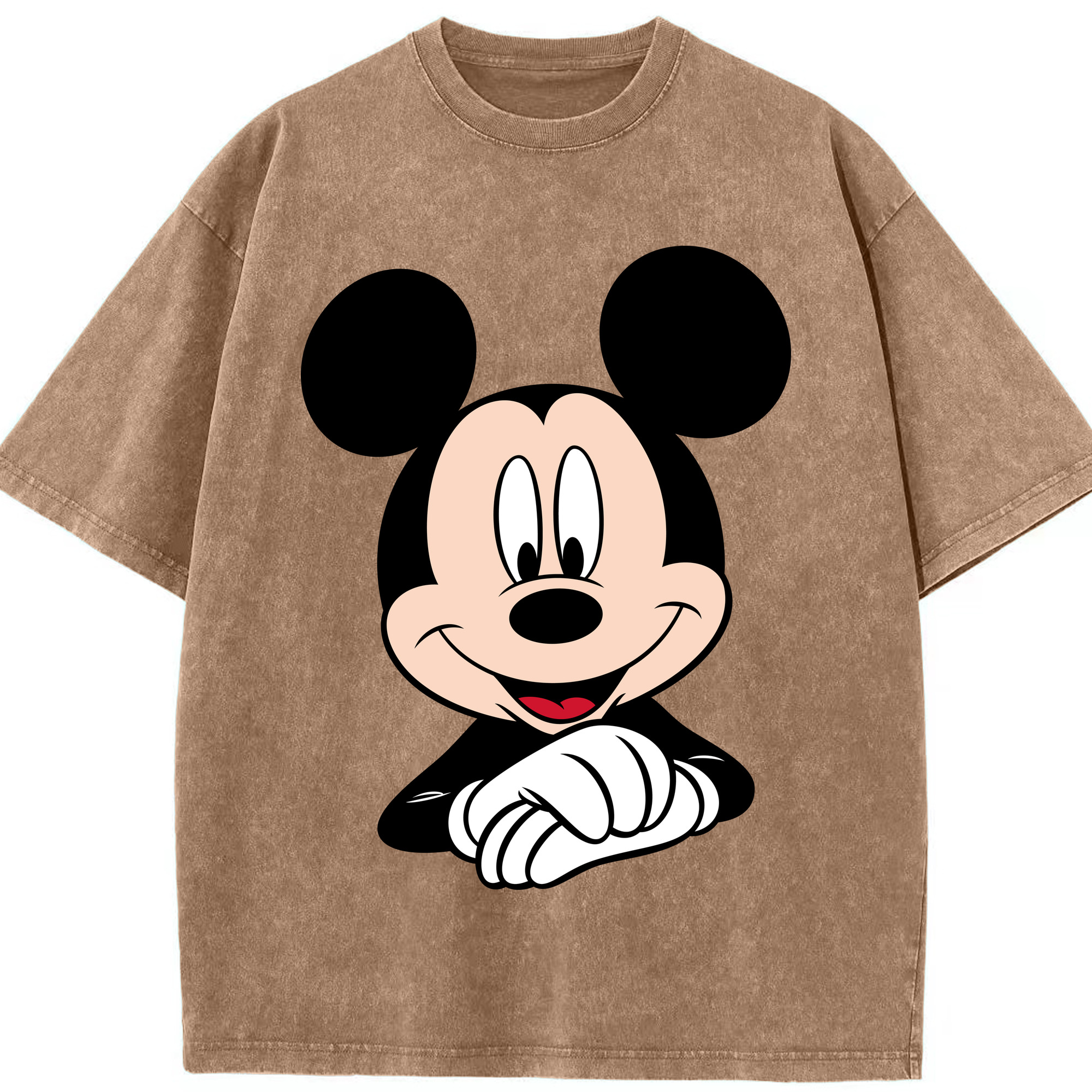 （画像用） ミッキーマウス Mickey Mouse 綿100% ヴィンテージ風 半袖Tシャツ（フロントプリント）