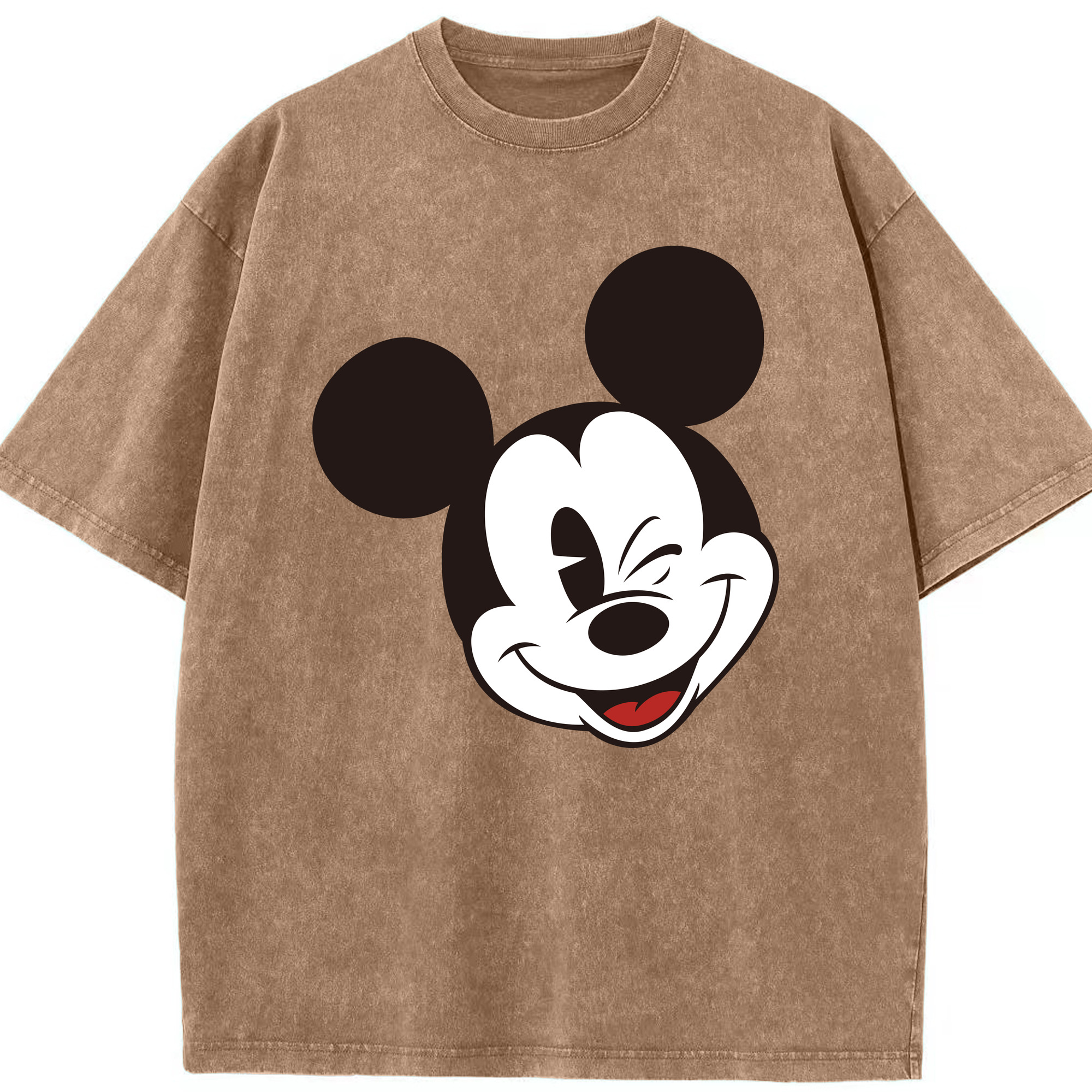 （画像用） ミッキーマウス Mickey Mouse 綿100% ヴィンテージ風 半袖Tシャツ（フロントプリント）