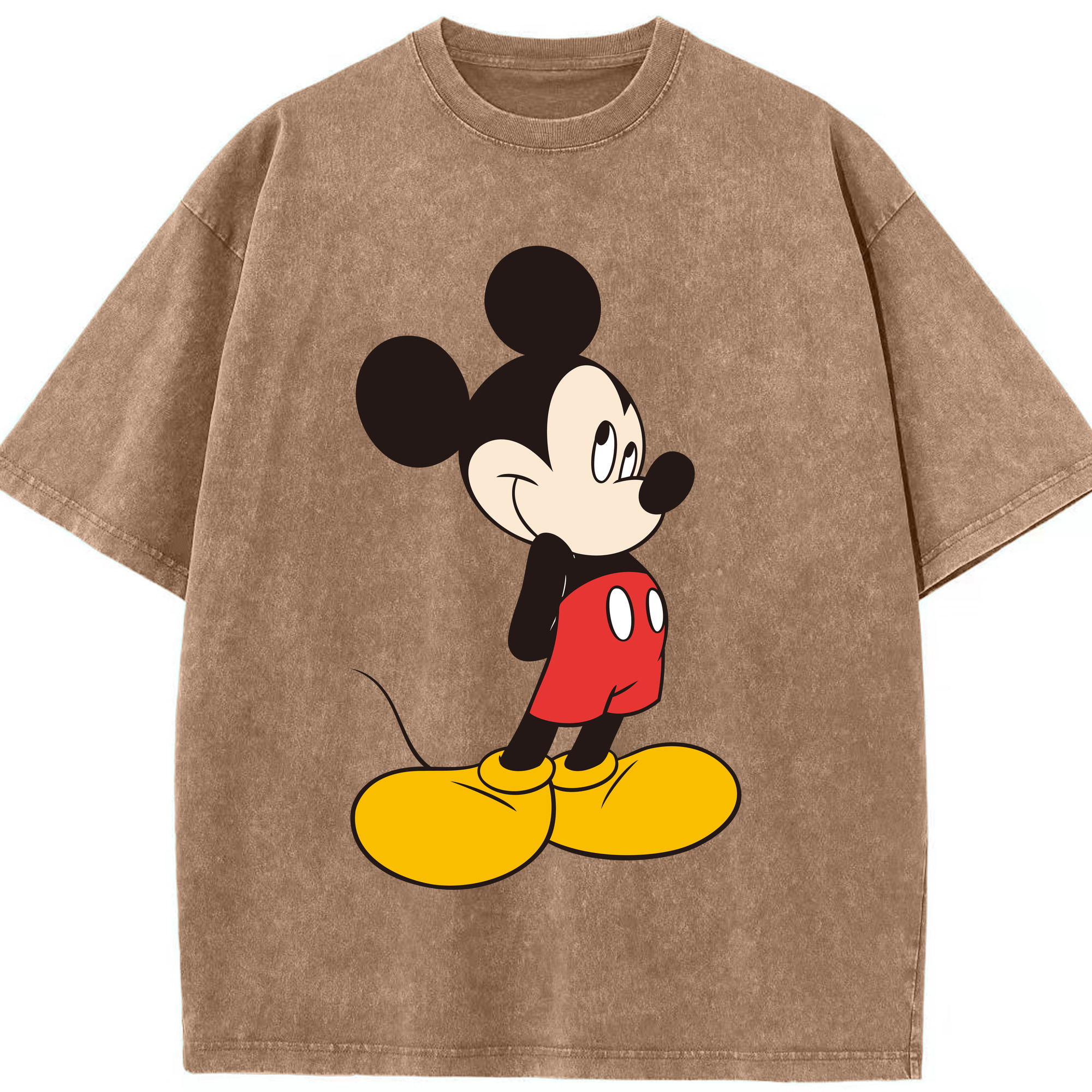 （画像用） ミッキーマウス Mickey Mouse 綿100% ヴィンテージ風 半袖Tシャツ（フロントプリント）