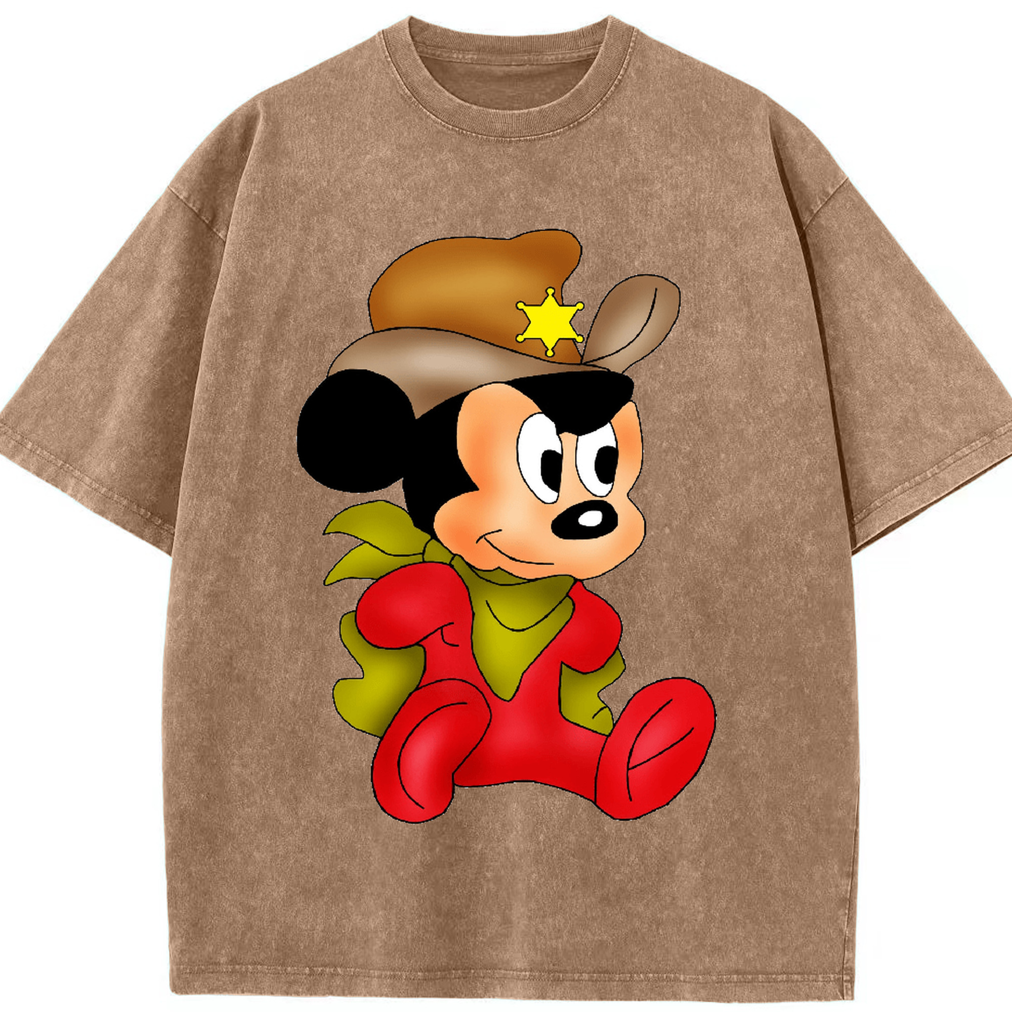 （画像用） ミッキーマウス Mickey Mouse 綿100% ヴィンテージ風 半袖Tシャツ（フロントプリント）