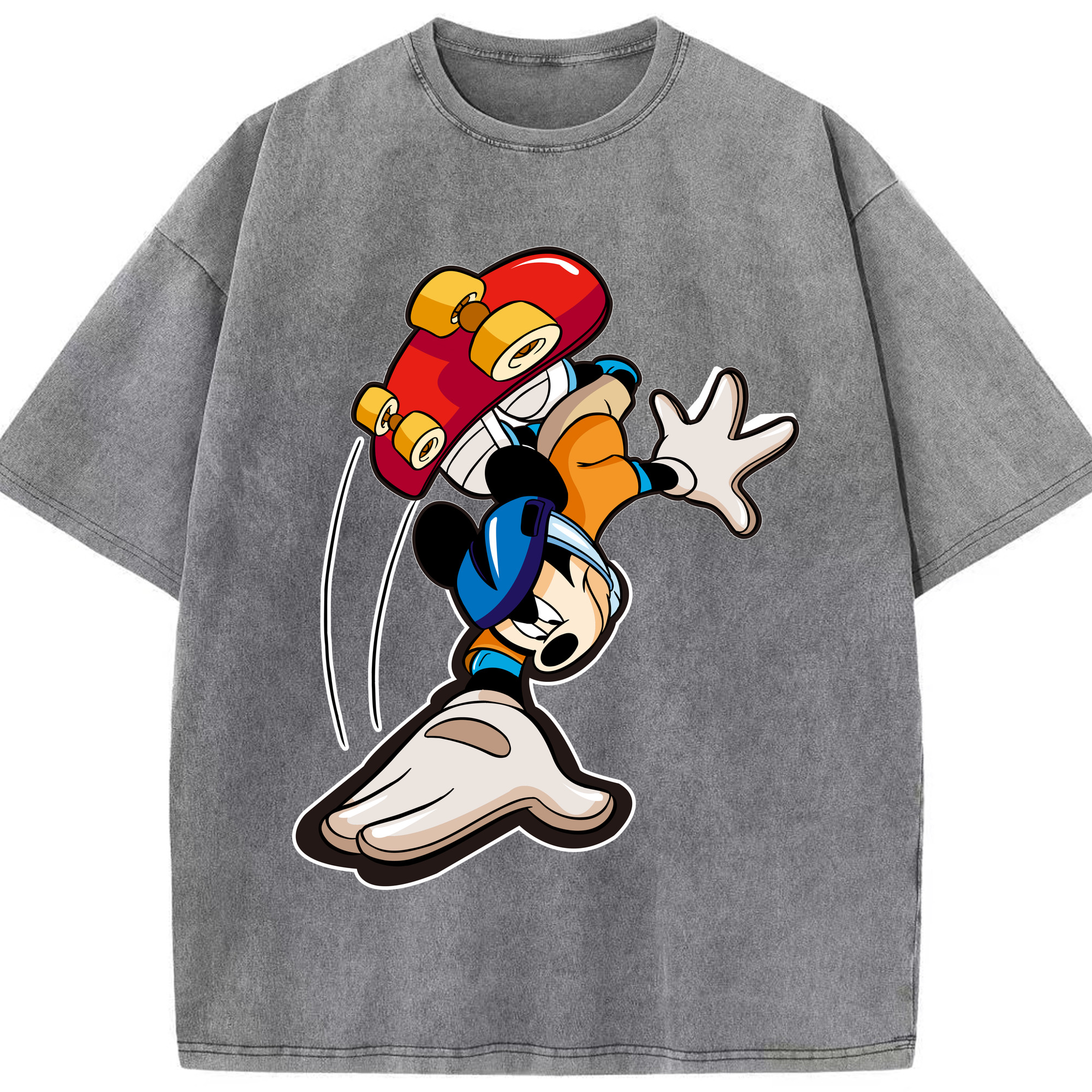 （画像用） ミッキーマウス Mickey Mouse 綿100% ヴィンテージ風 半袖Tシャツ（フロントプリント）