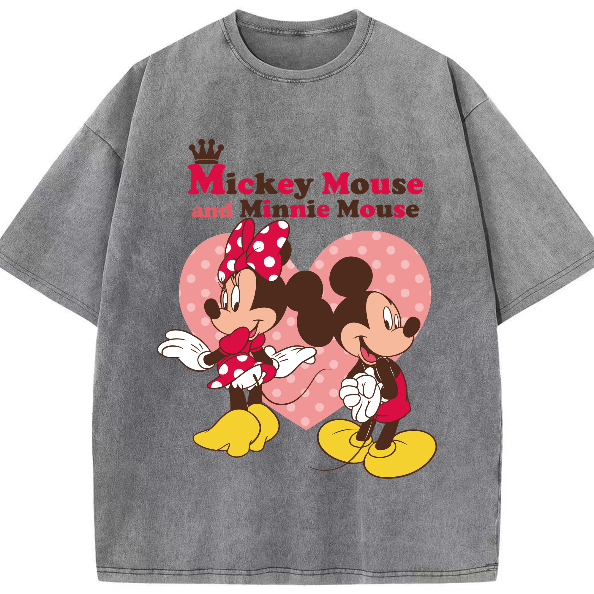 （画像用） ミッキーマウス Mickey Mouse 綿100% ヴィンテージ風 半袖Tシャツ（フロントプリント）