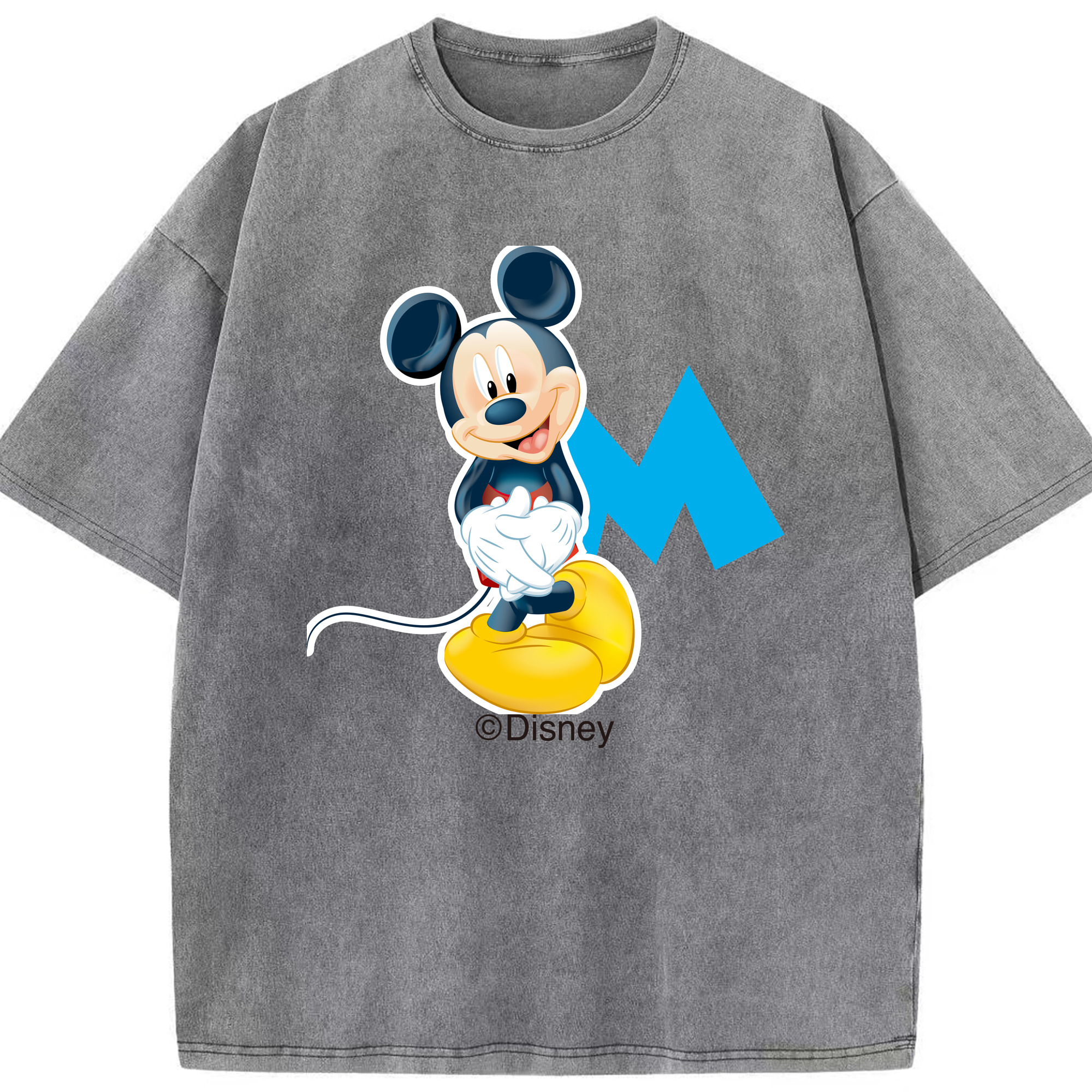 （画像用） ミッキーマウス Mickey Mouse 綿100% ヴィンテージ風 半袖Tシャツ（フロントプリント）